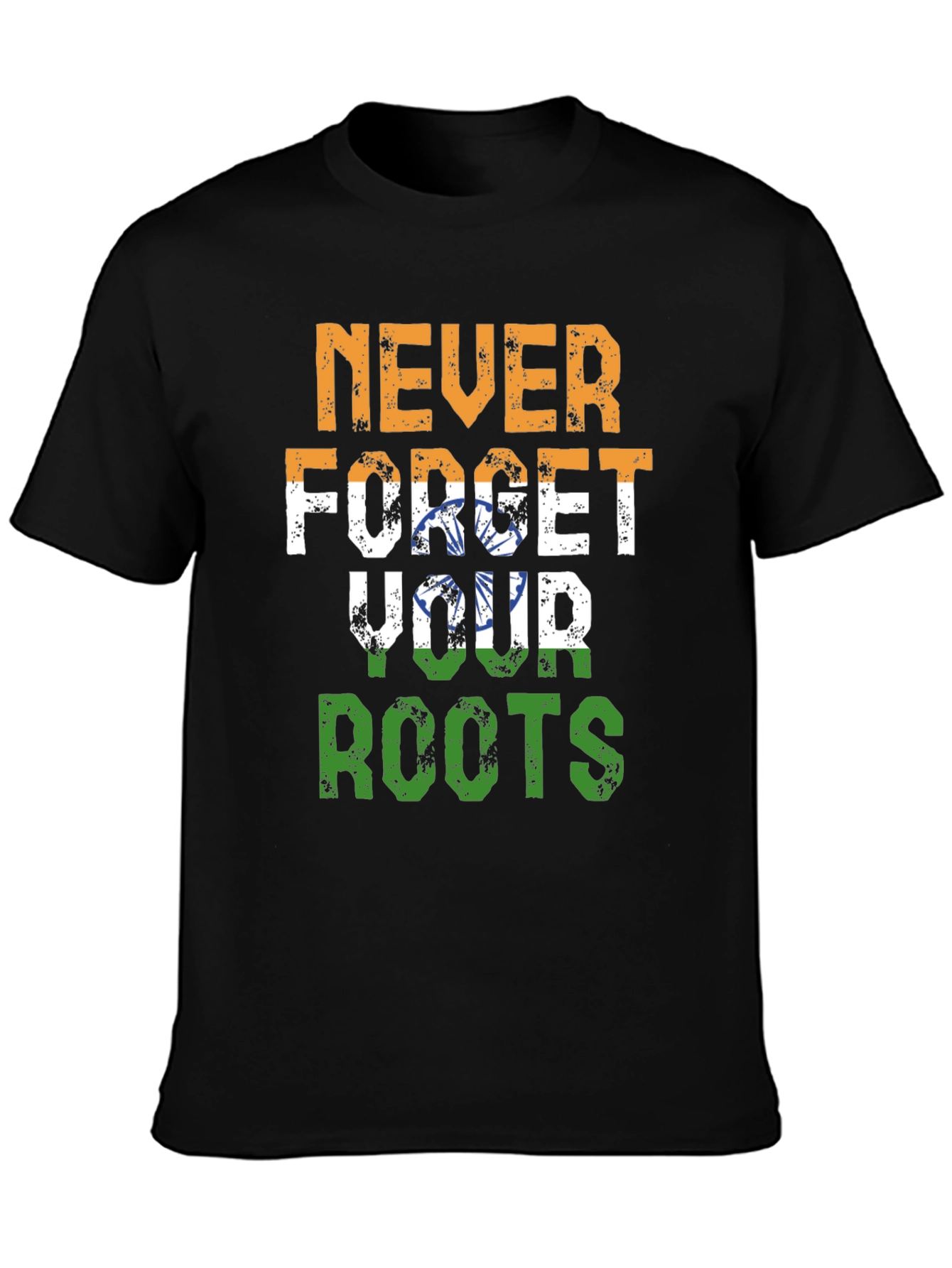 Never Forget Roots India Flag Graphic T-Shirt