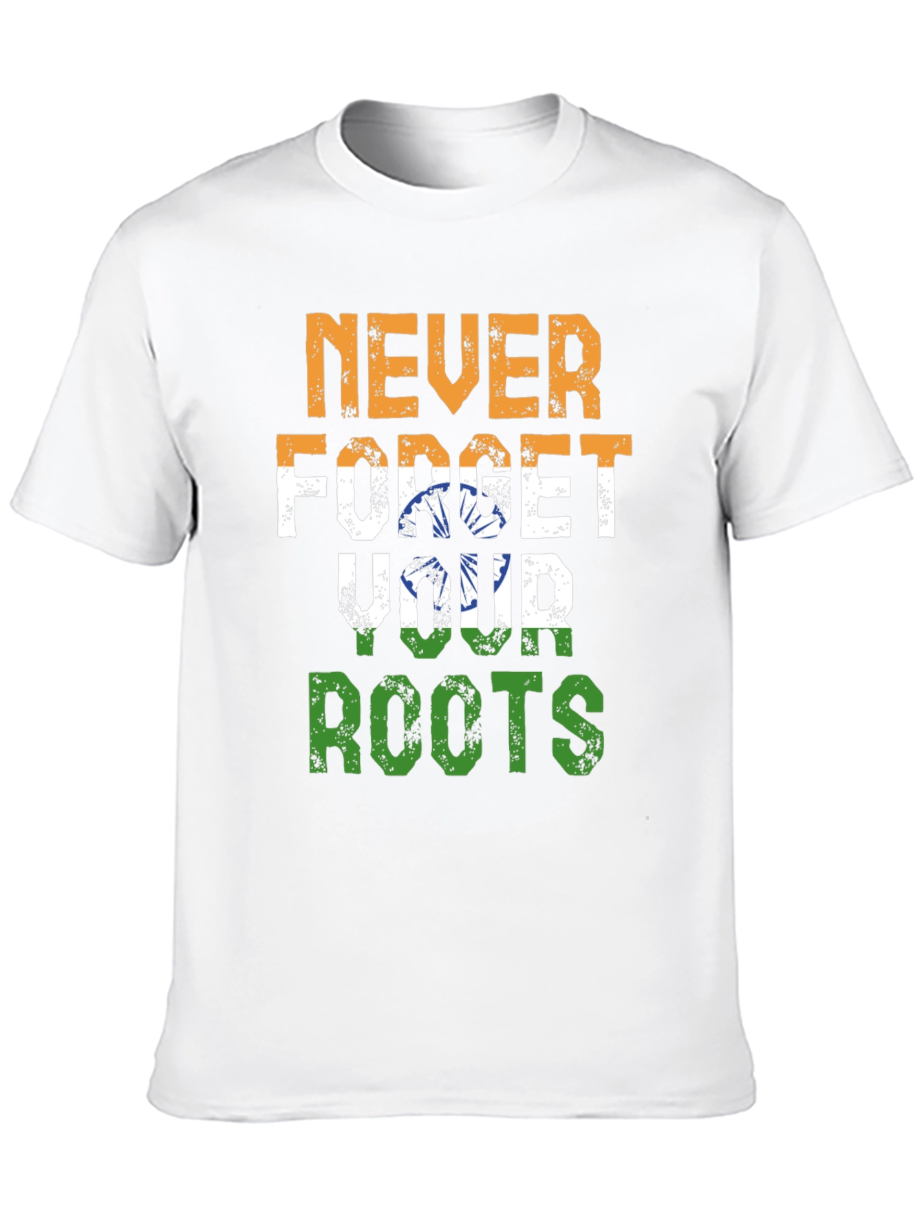Never Forget Roots India Flag Graphic T-Shirt