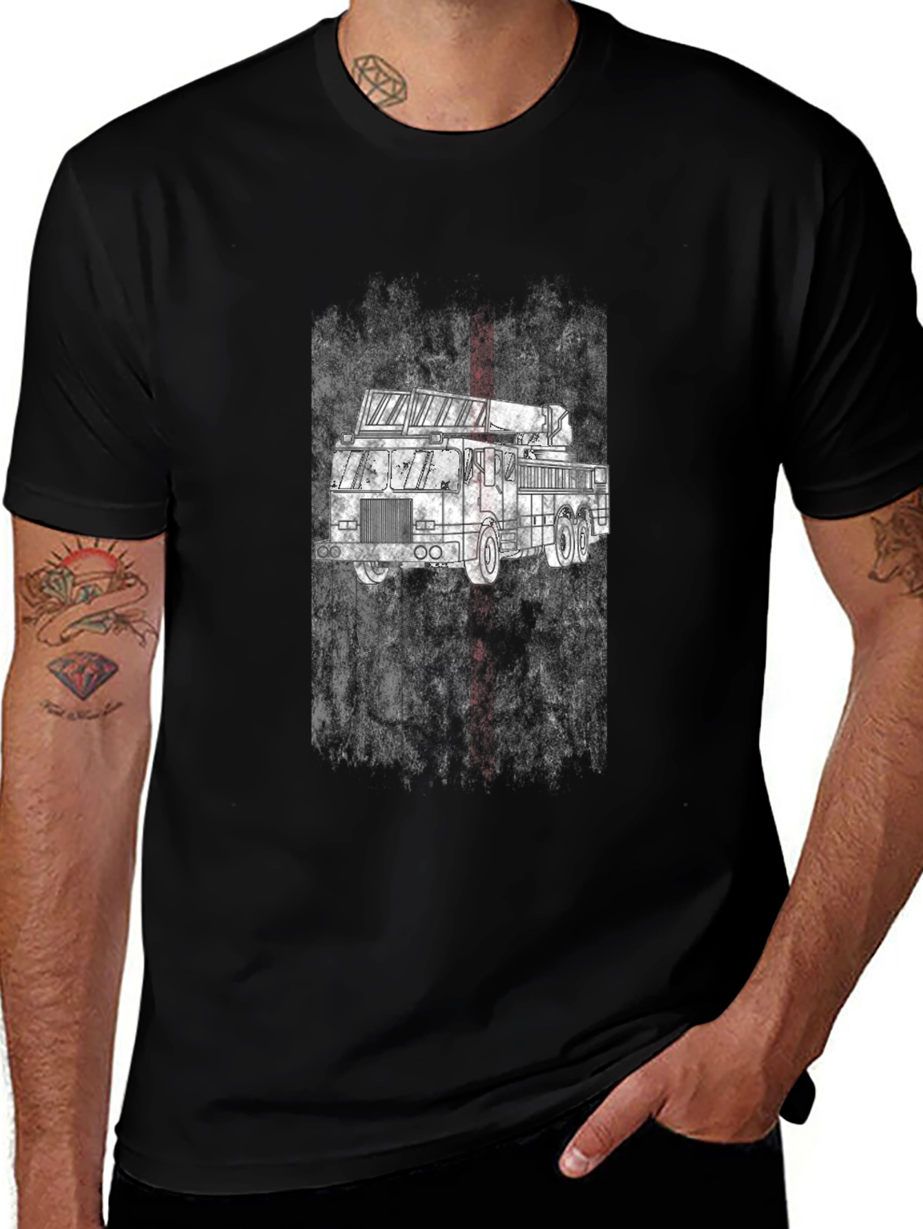 Fire Truck T-Shirt - Black