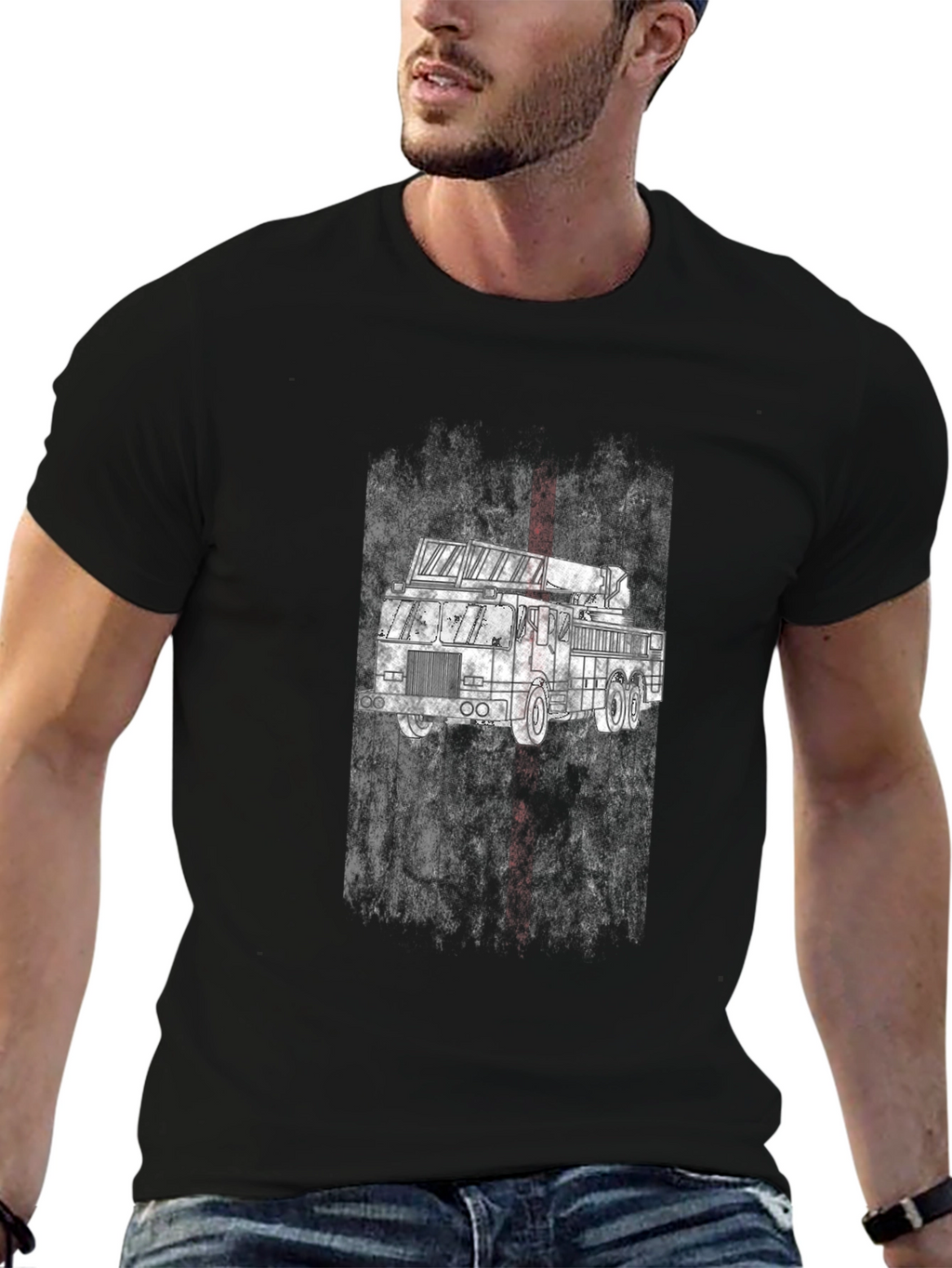 Fire Truck T-Shirt - Black