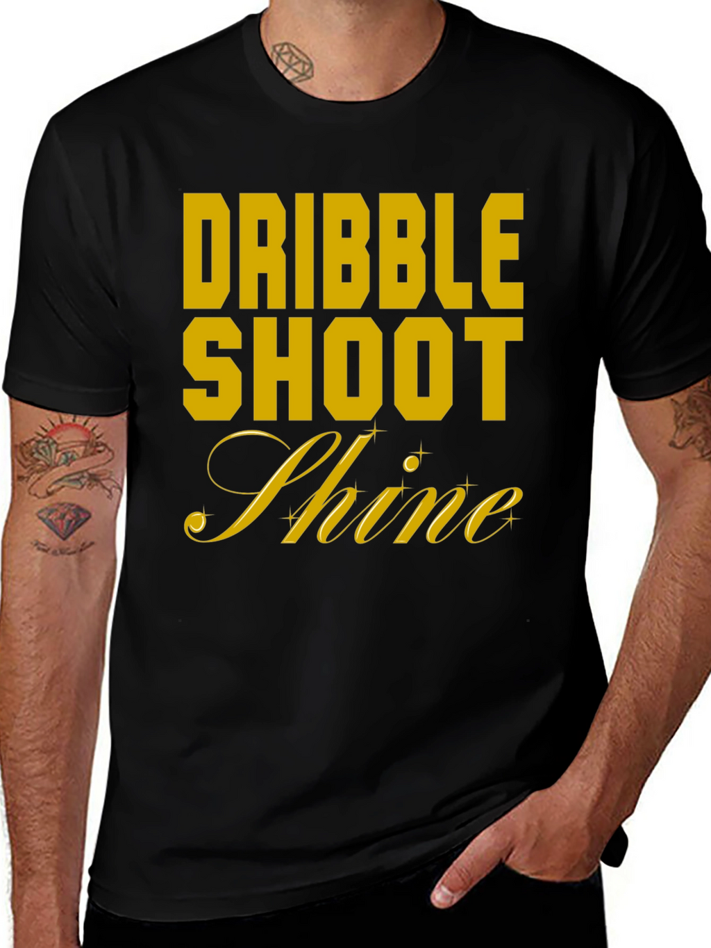 Dribble Shoot Shine Mens T-Shirt