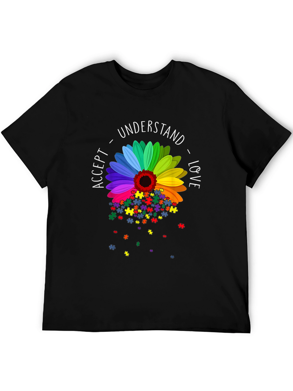 Autism Awareness Sunflower Puzzle Piece T-Shirt