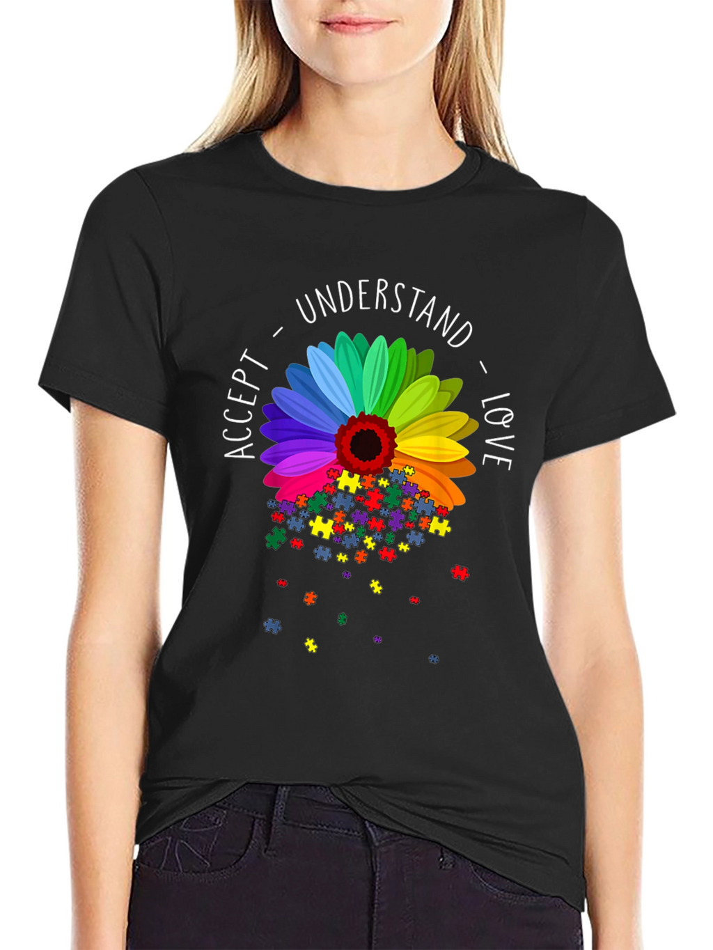 Autism Awareness Sunflower Puzzle Piece T-Shirt