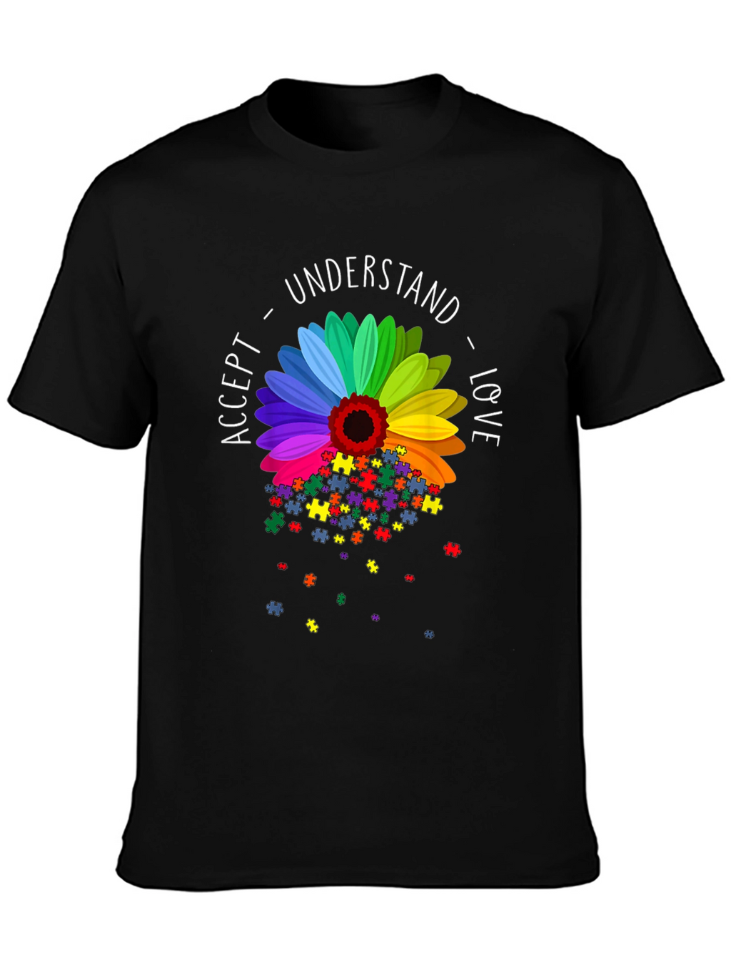 Autism Awareness Sunflower Puzzle Piece T-Shirt