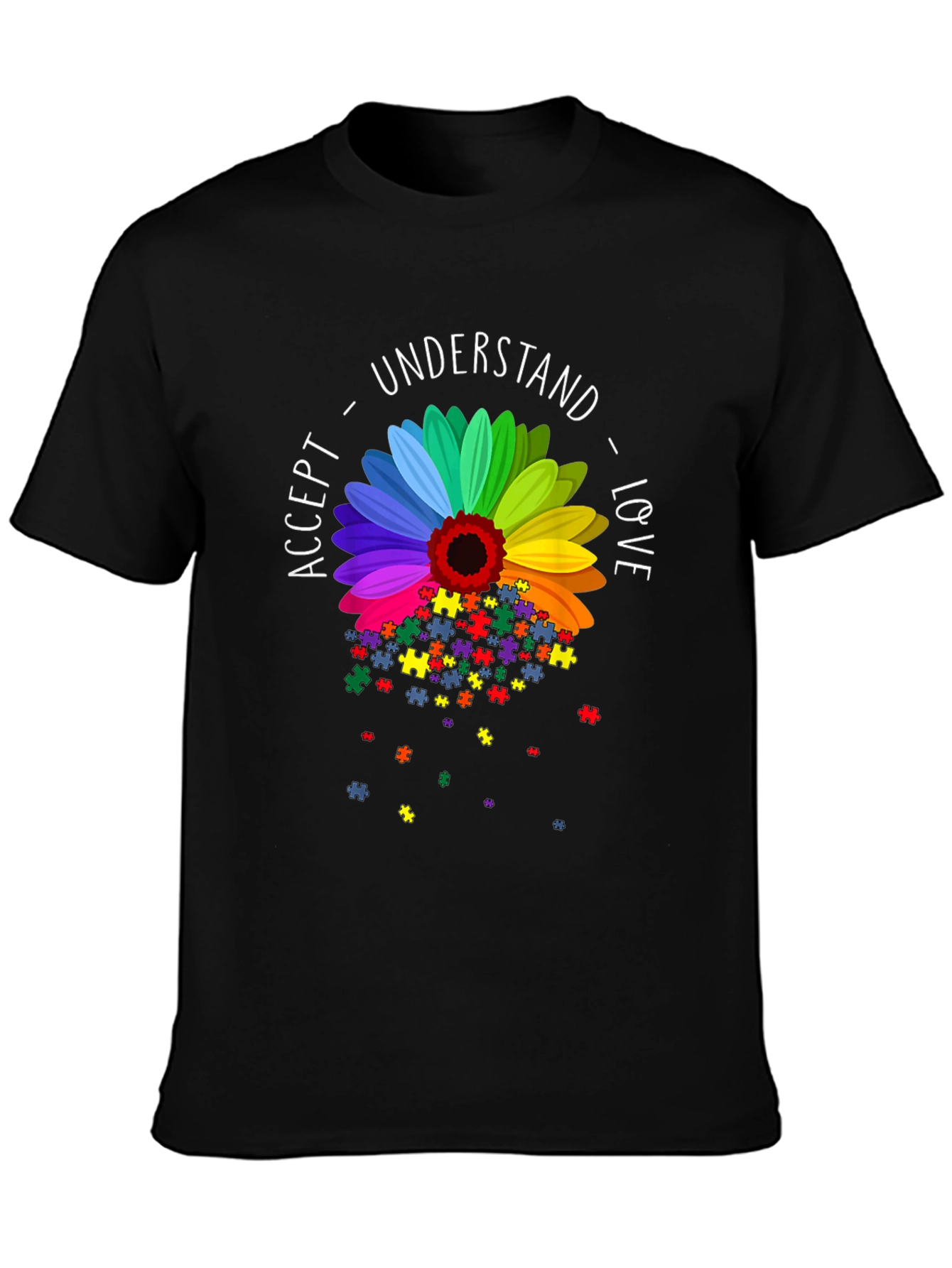 Autism Awareness Sunflower Puzzle Piece T-Shirt