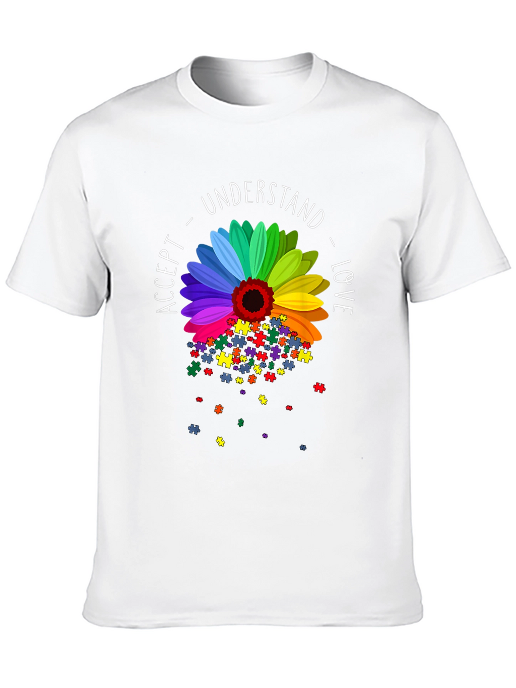 Autism Awareness Sunflower Puzzle Piece T-Shirt