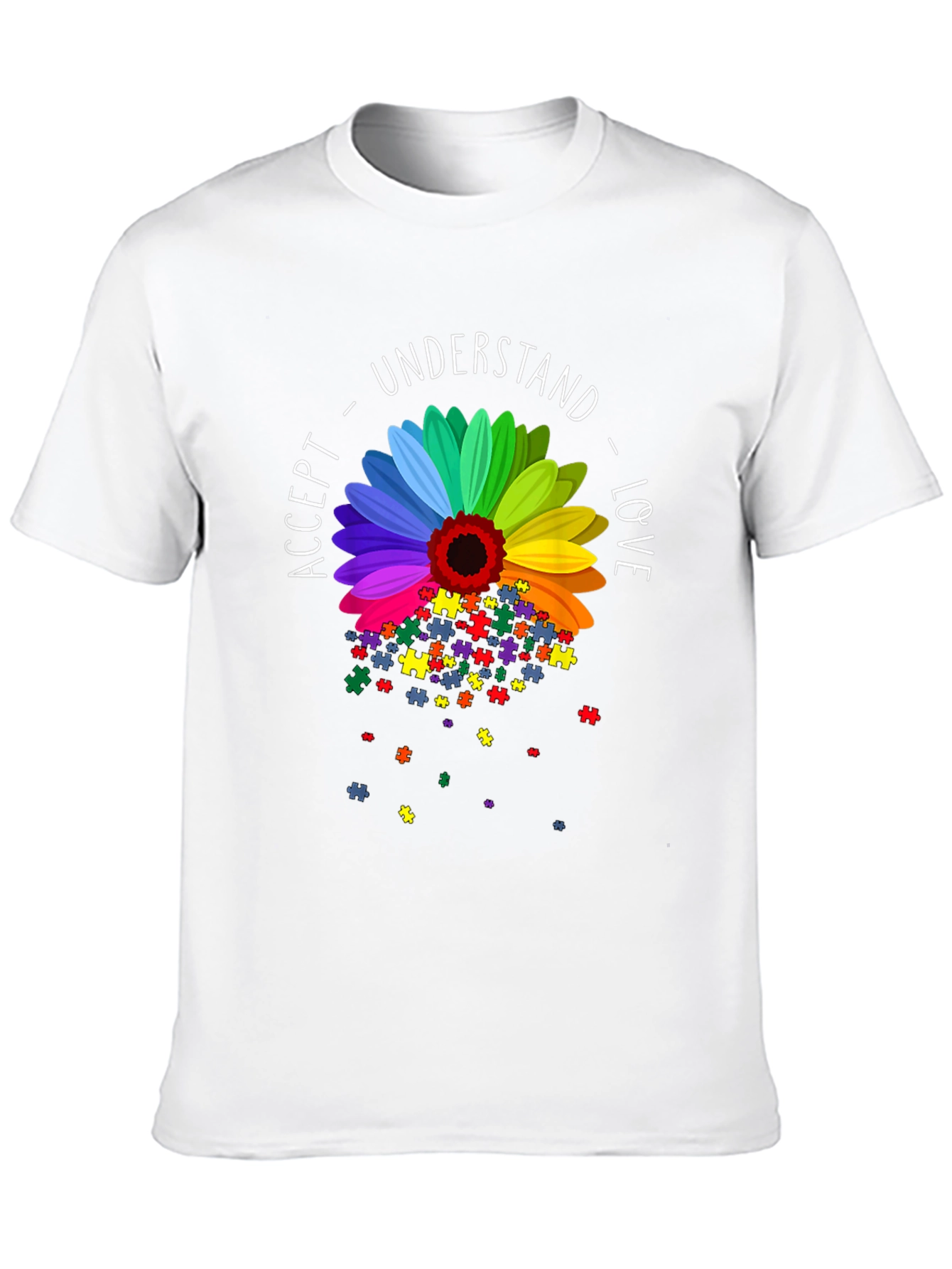 Autism Awareness Sunflower Puzzle Piece T-Shirt