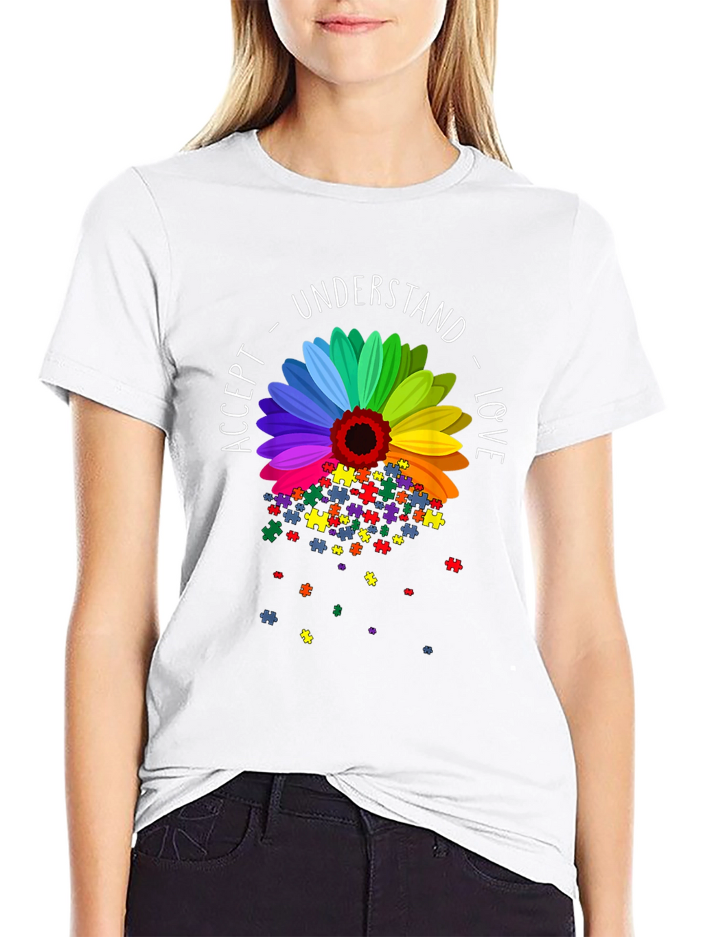 Autism Awareness Sunflower Puzzle Piece T-Shirt