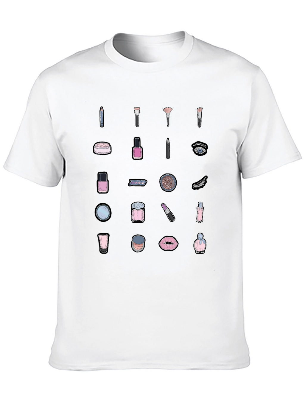 Makeup Pattern T-Shirt - Stylish Beauty Design