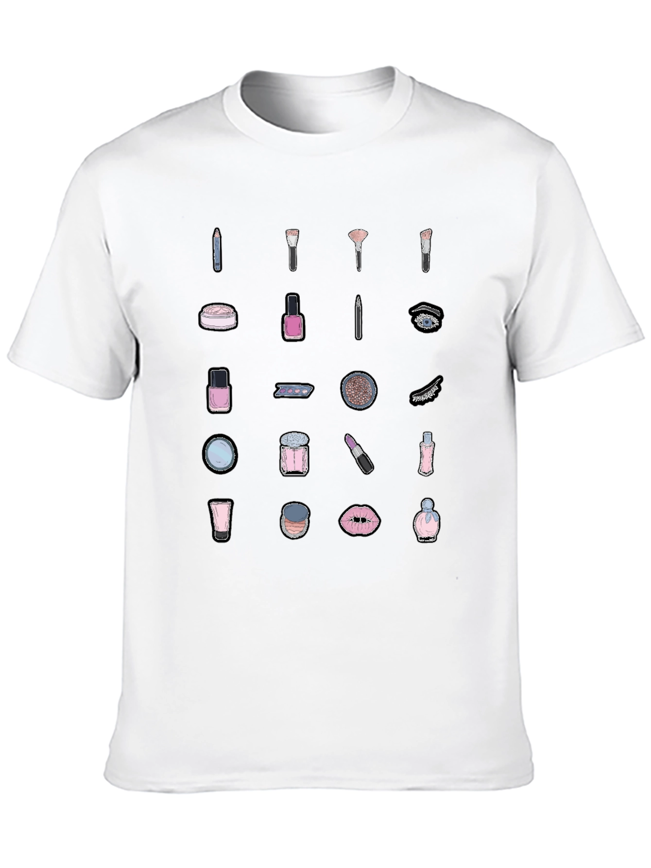 Makeup Pattern T-Shirt - Stylish Beauty Design