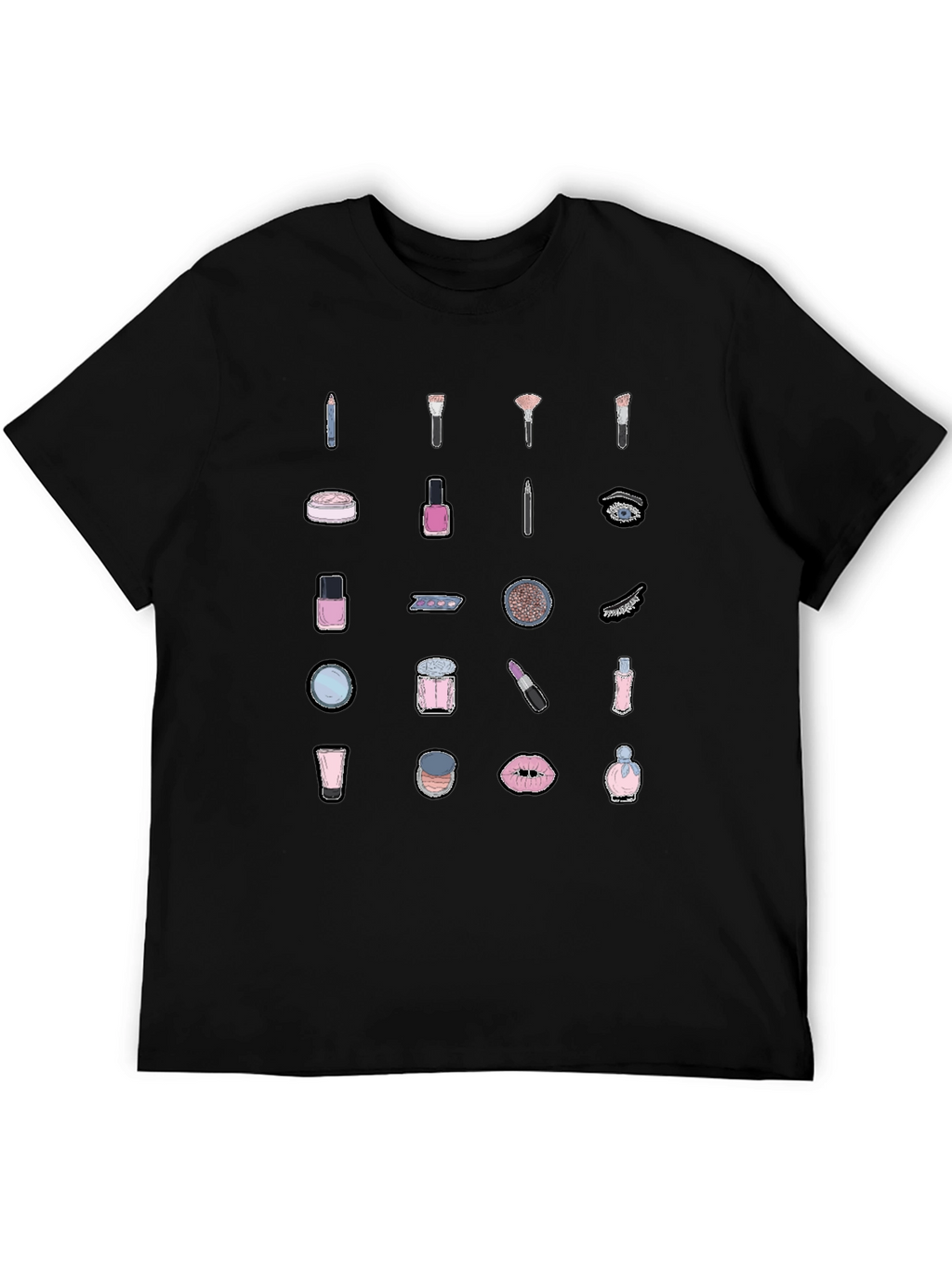 Makeup Pattern T-Shirt - Stylish Beauty Design