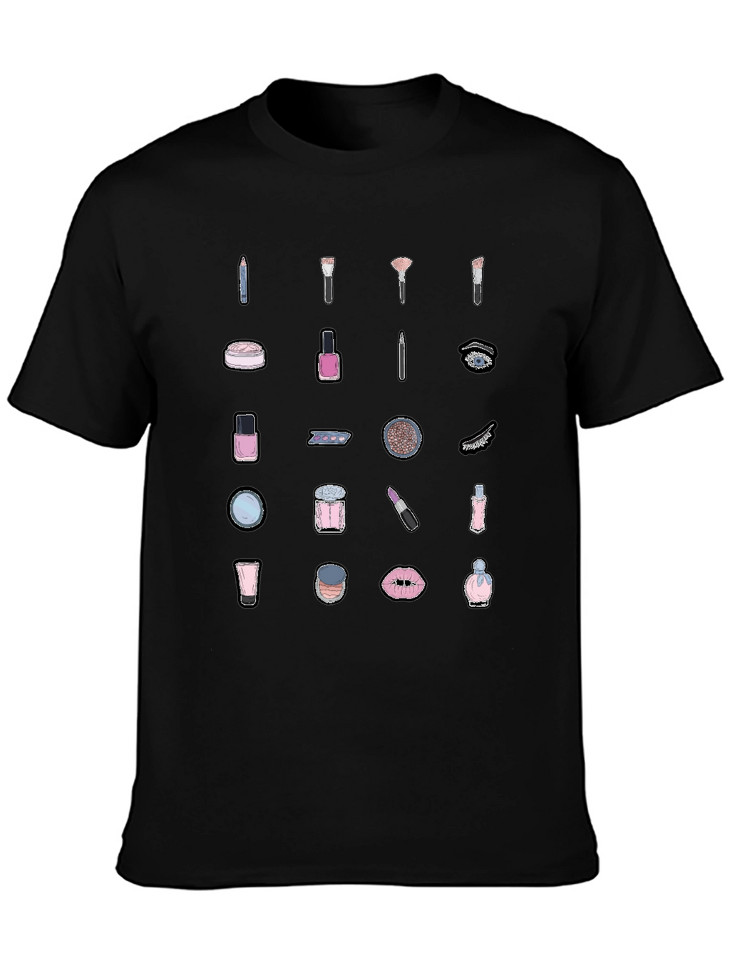 Makeup Pattern T-Shirt - Stylish Beauty Design
