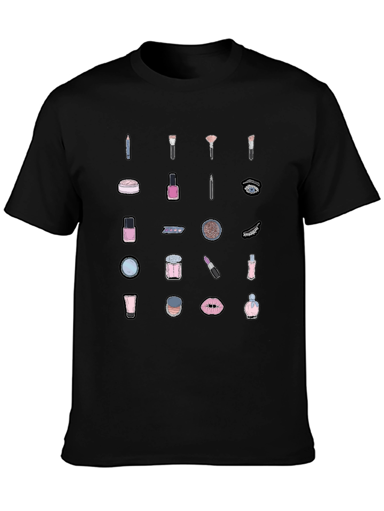 Makeup Pattern T-Shirt - Stylish Beauty Design