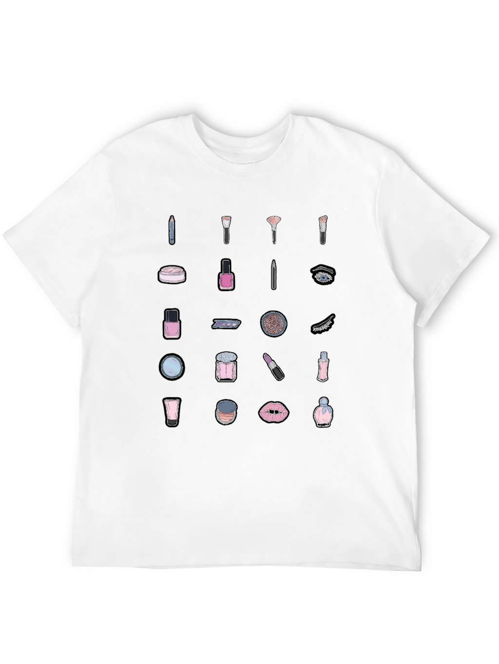 Makeup Pattern T-Shirt - Stylish Beauty Design