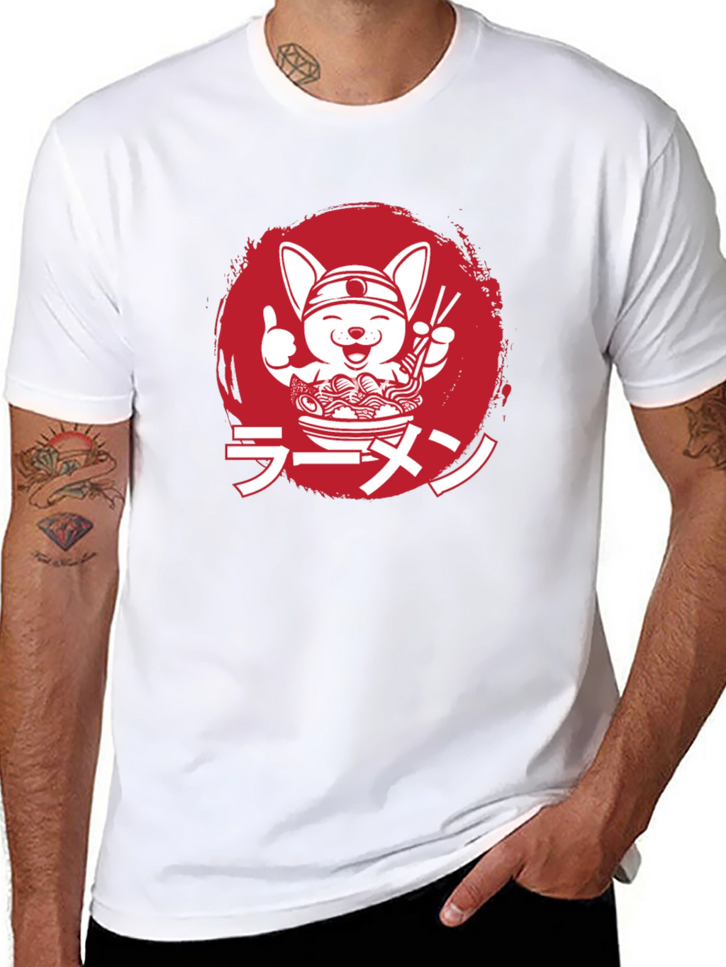 Ramen Dog Graphic Tee - Black Unisex T-Shirt