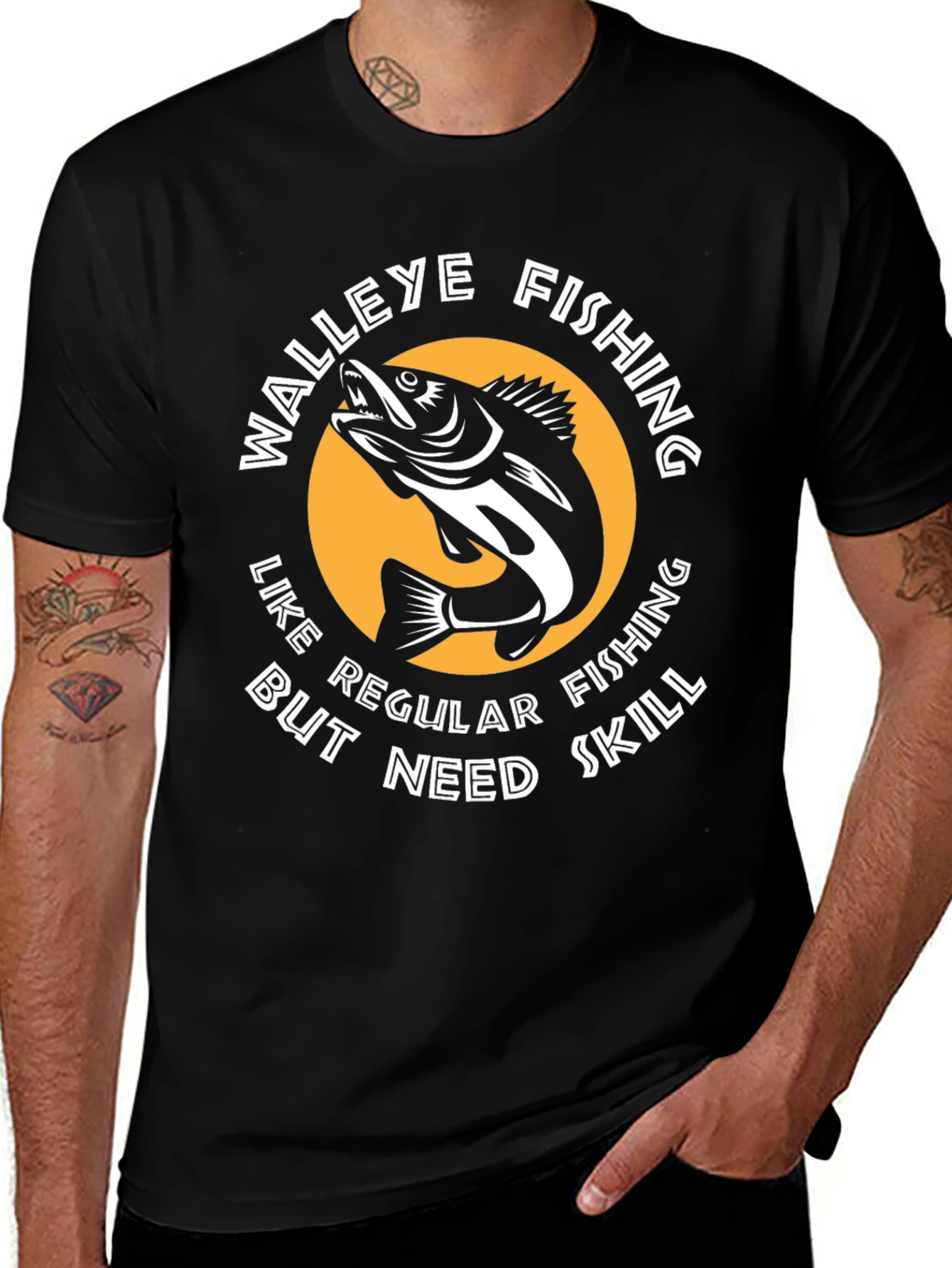 Walleye Fishing T-Shirt - Like Regular Fishing But Need Skill Tee