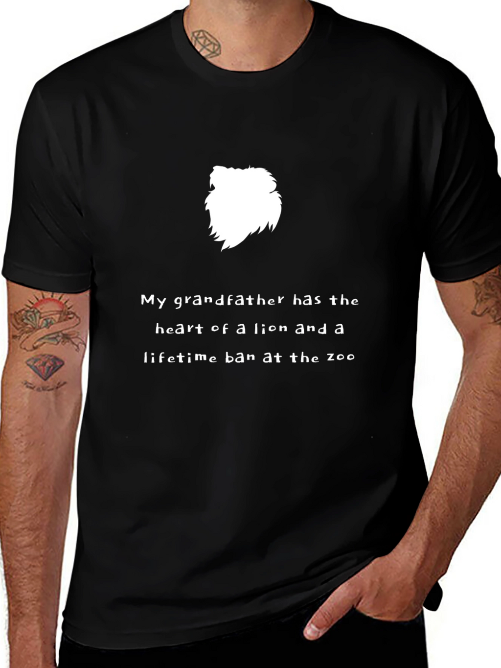 Lion Heart Grandfather Tee - Funny Zoo Ban Shirt