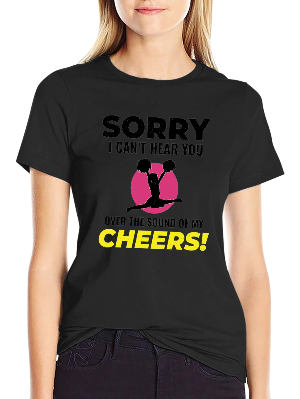 Sorry I Cant Hear You Cheerleading T-Shirt