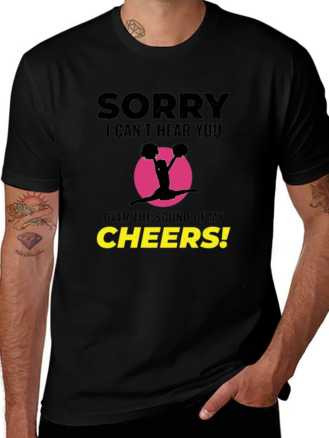 Sorry I Cant Hear You Cheerleading T-Shirt