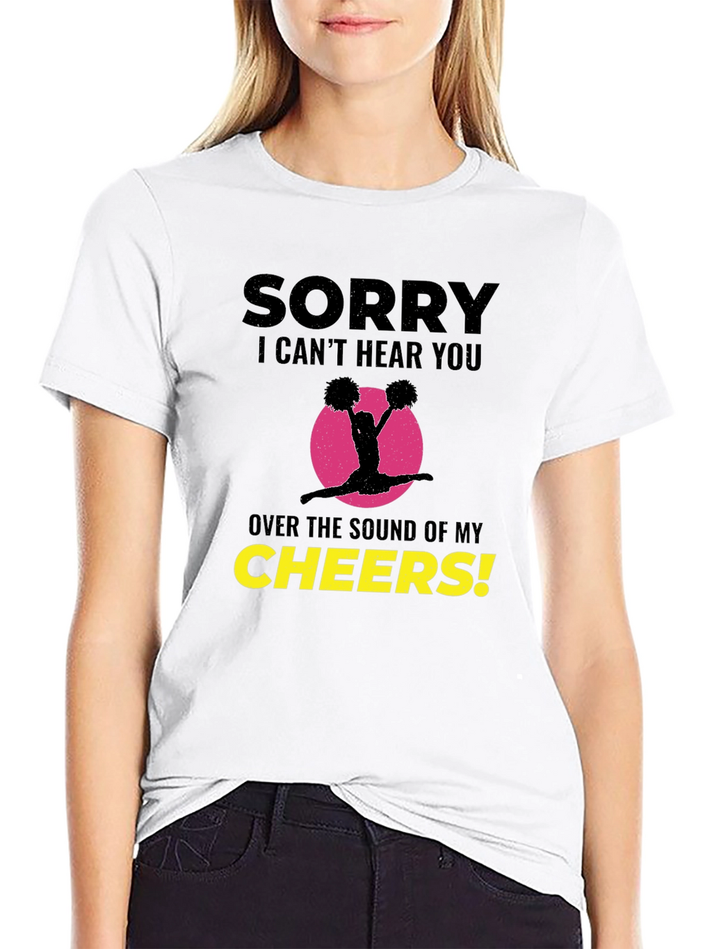 Sorry I Cant Hear You Cheerleading T-Shirt