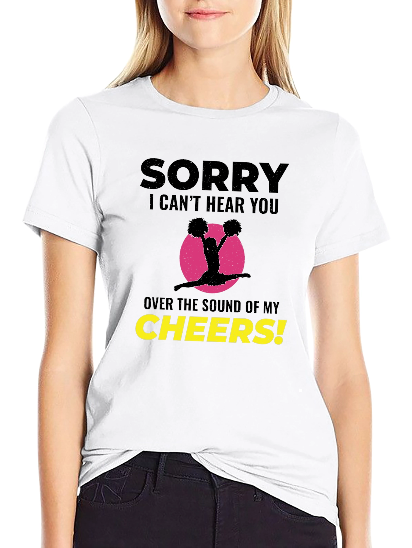 Sorry I Cant Hear You Cheerleading T-Shirt