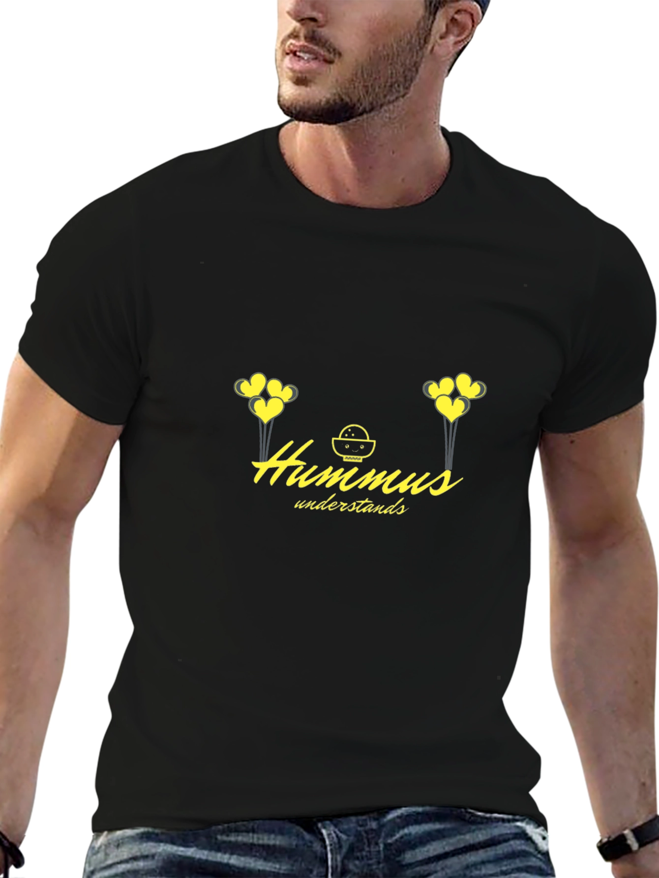 Hummus Understands Graphic Tee - Black