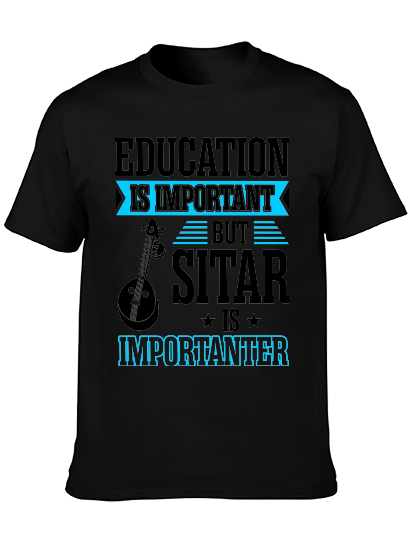 Education vs Sitar T-Shirt Funny Musician Tee