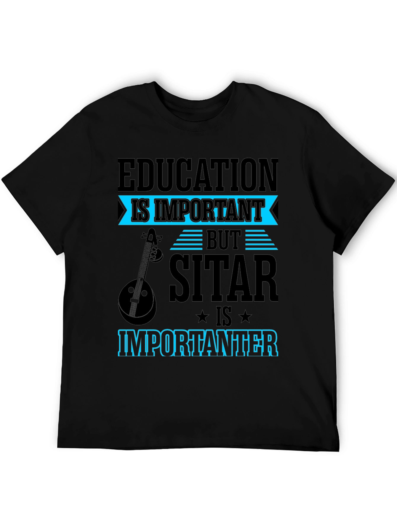 Education vs Sitar T-Shirt Funny Musician Tee