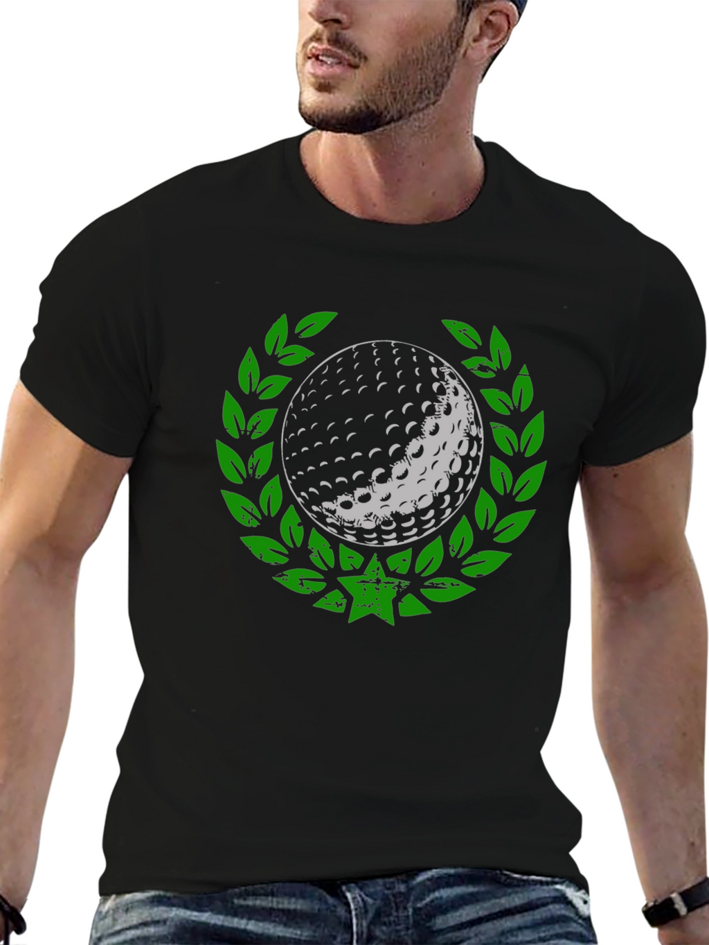 Golf Ball Laurel Wreath Graphic T-Shirt