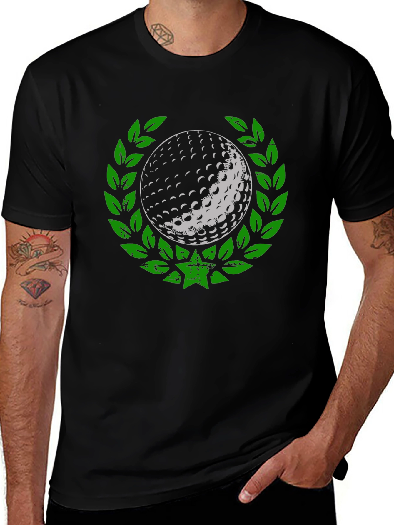 Golf Ball Laurel Wreath Graphic T-Shirt