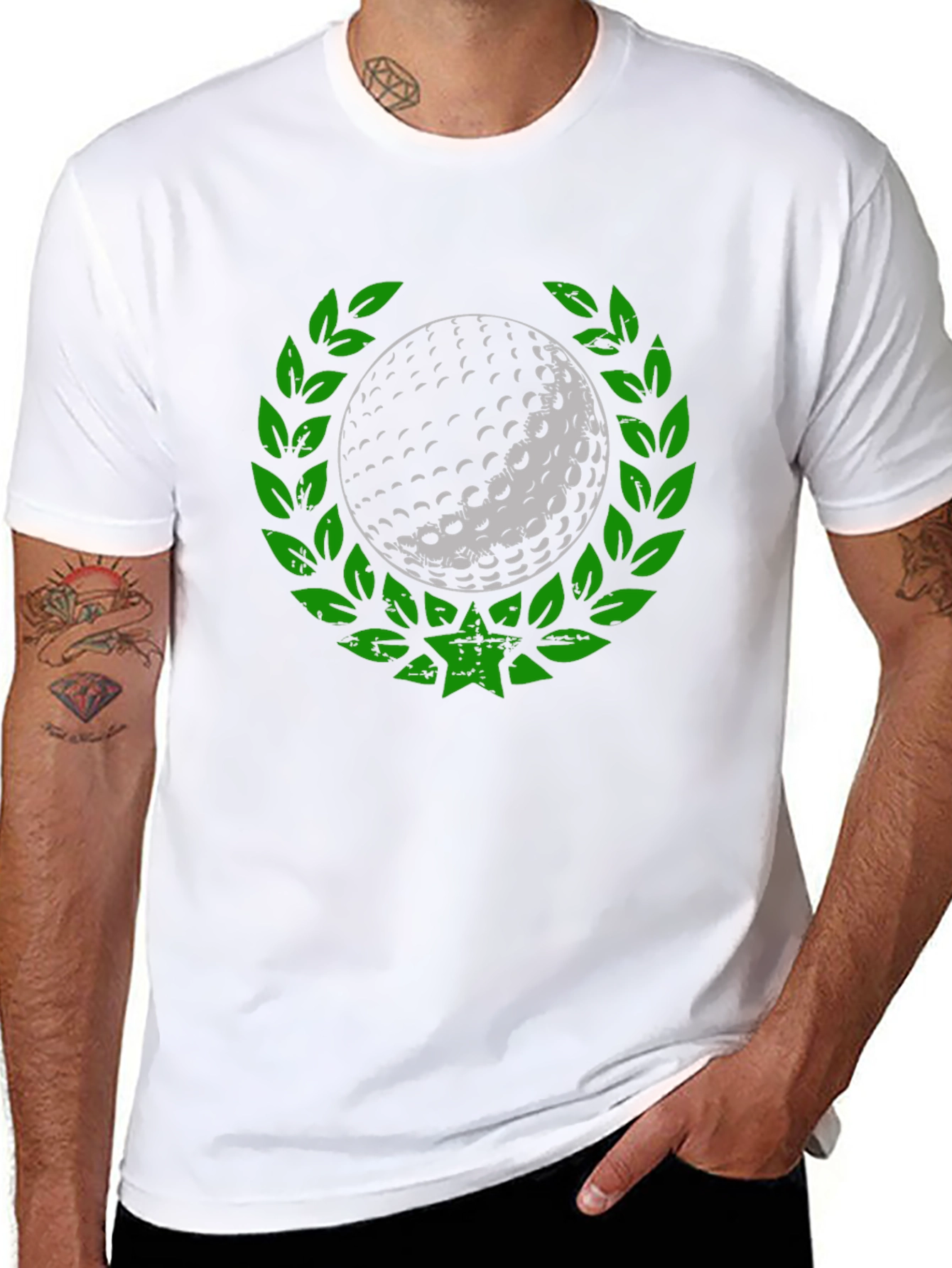 Golf Ball Laurel Wreath Graphic T-Shirt