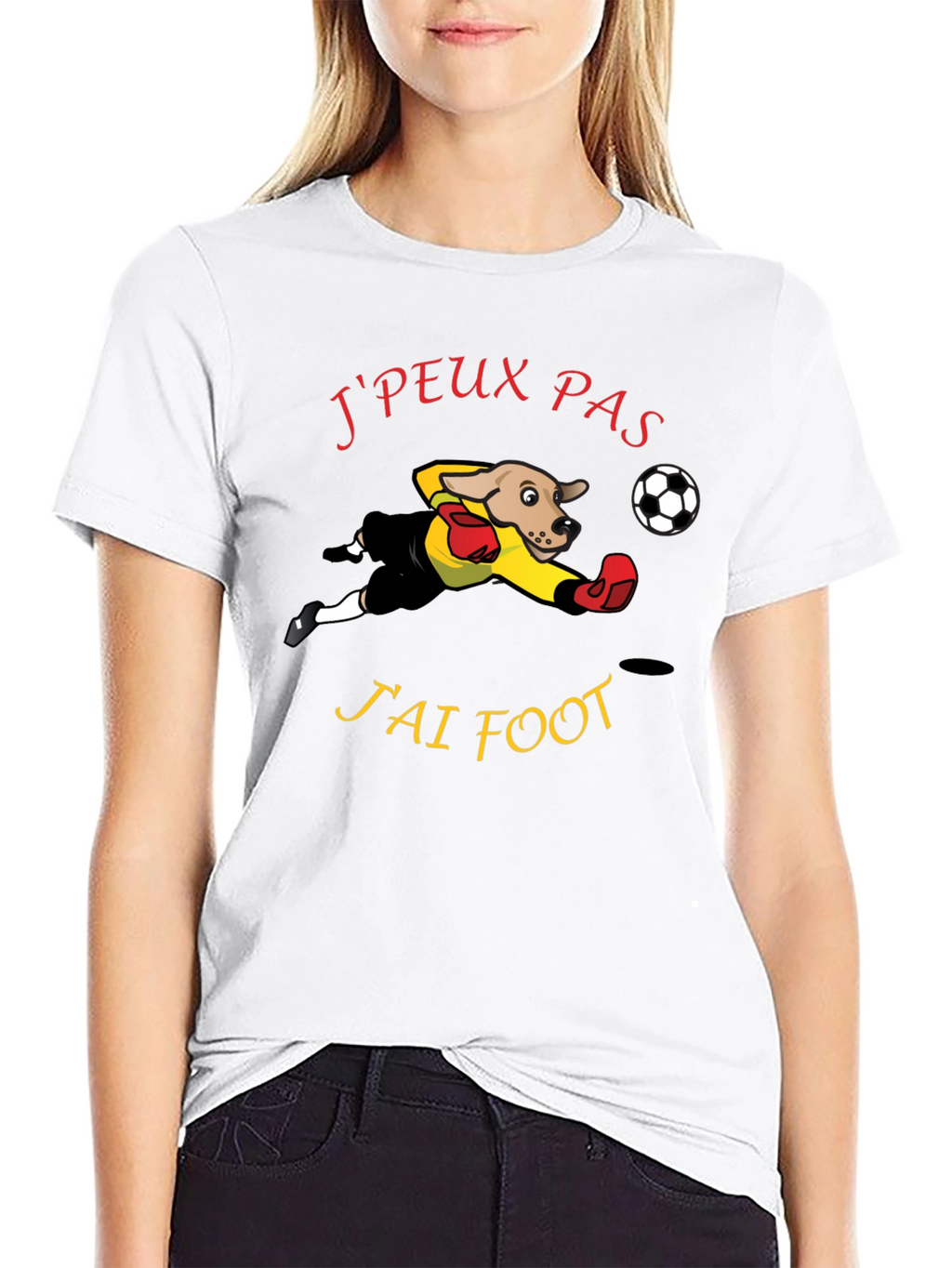 Funny Soccer Dog T-Shirt - Jpeux Pas Jai Foot!