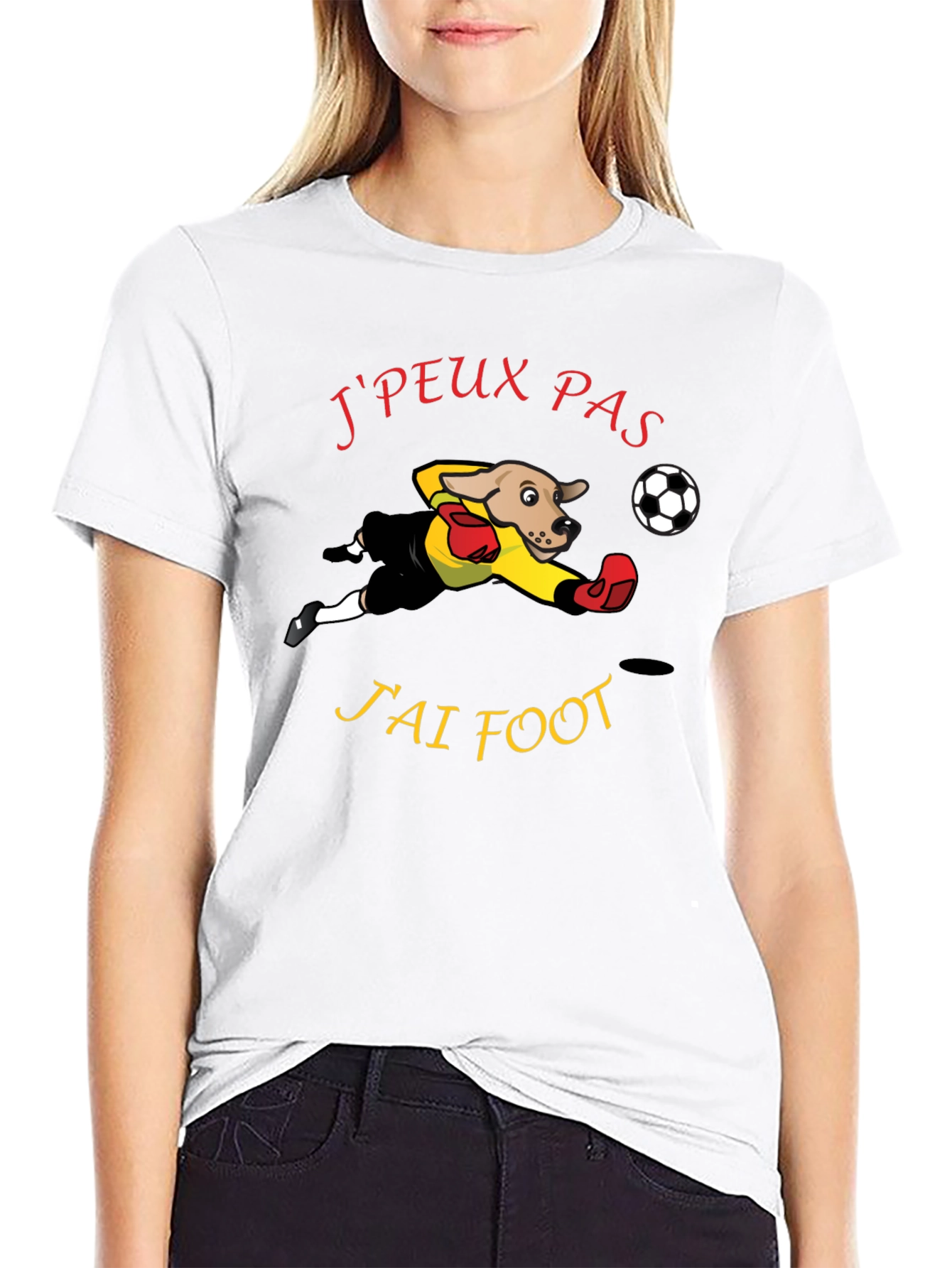Funny Soccer Dog T-Shirt - Jpeux Pas Jai Foot!