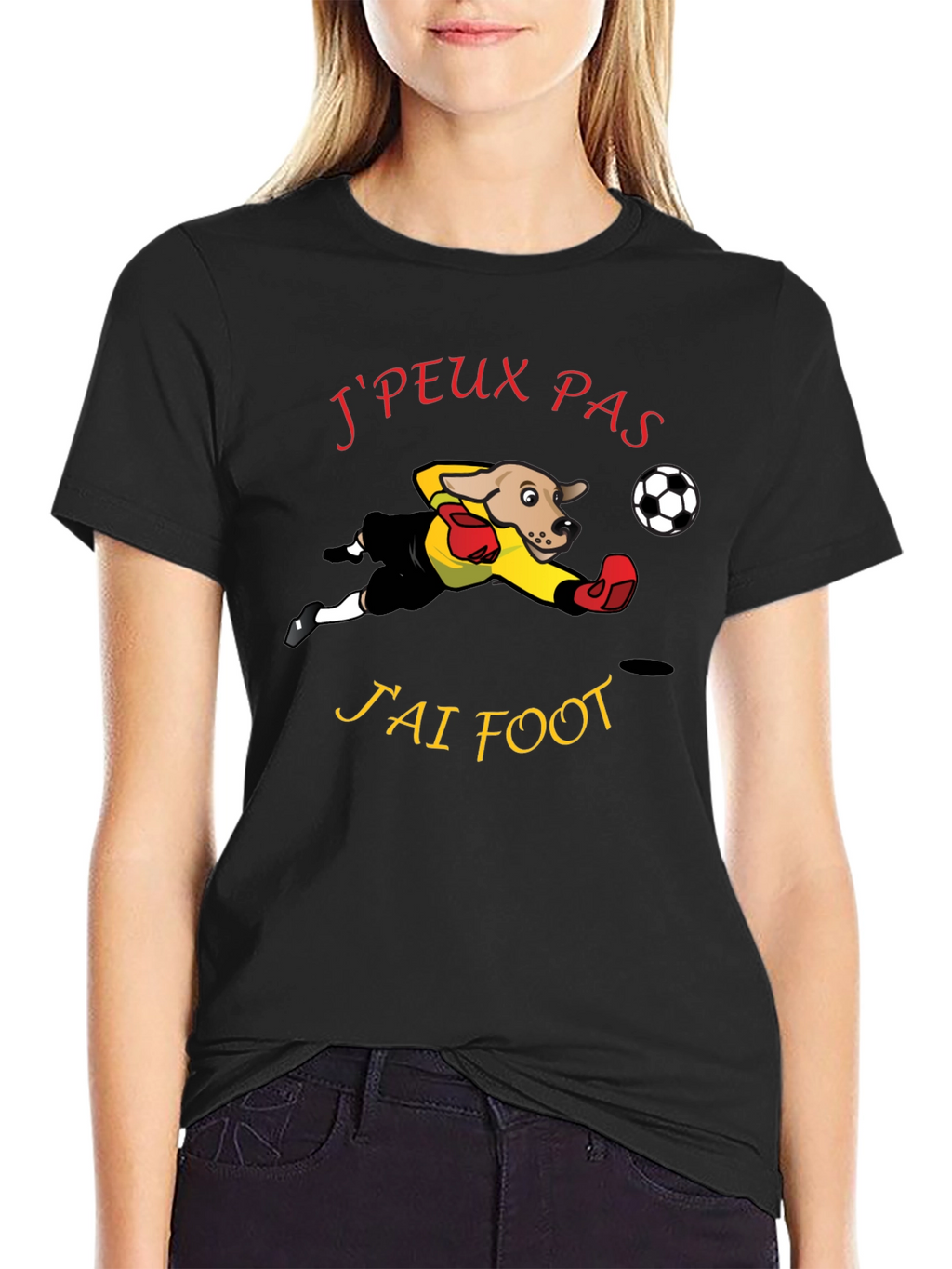 Funny Soccer Dog T-Shirt - Jpeux Pas Jai Foot!