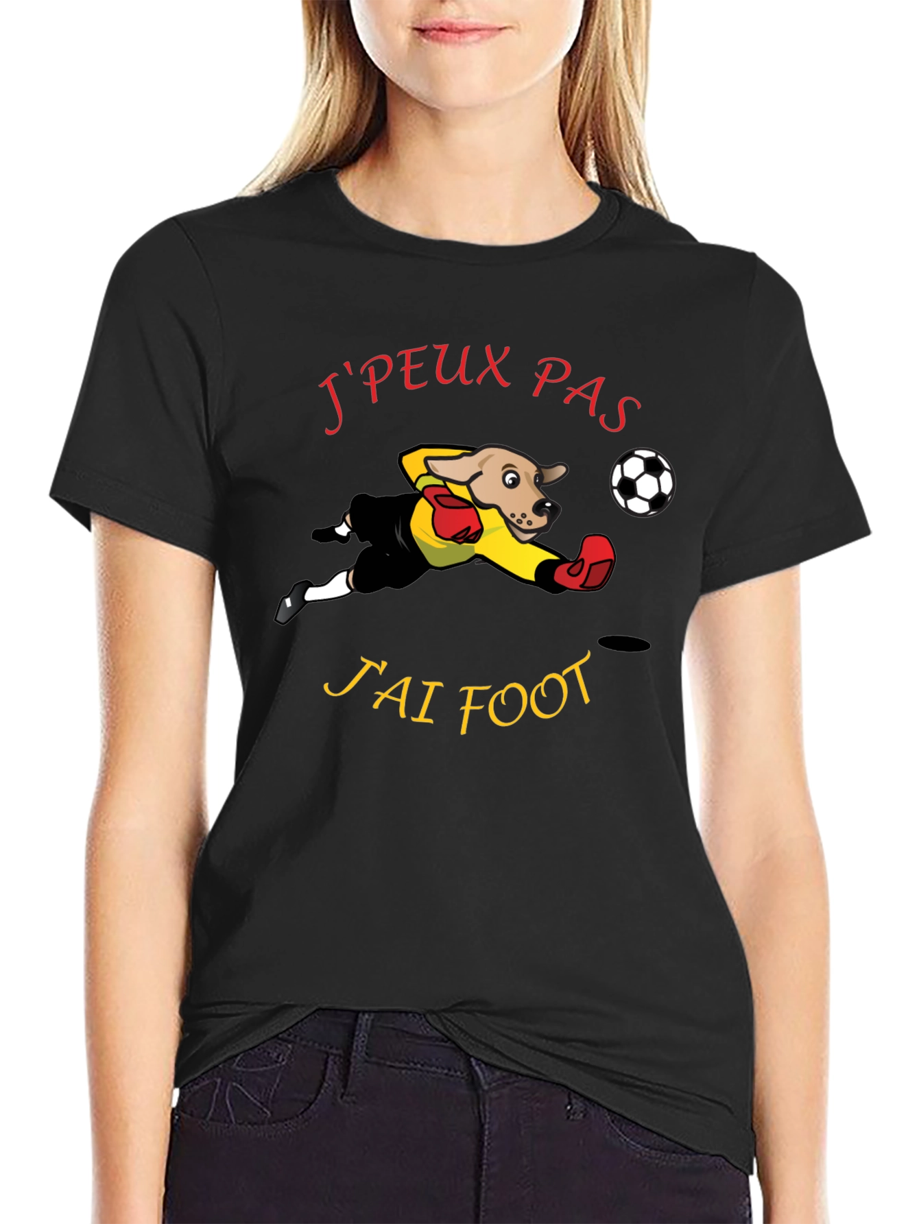 Funny Soccer Dog T-Shirt - Jpeux Pas Jai Foot!