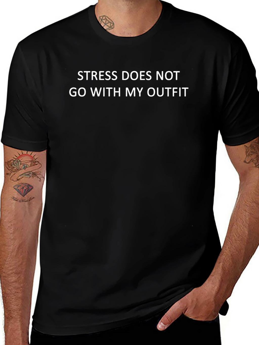 Funny Stress Outfit Black T-Shirt