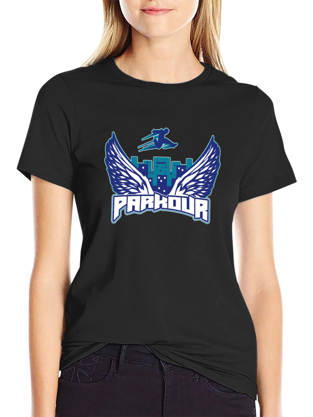 Parkour Wings Graphic Black T-Shirt