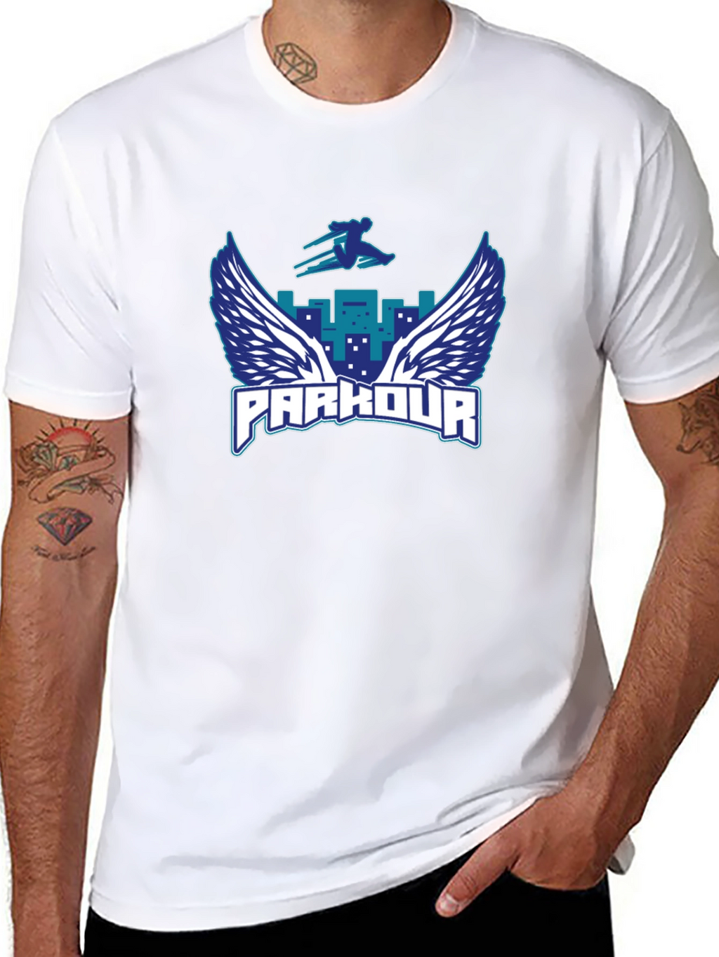 Parkour Wings Graphic Black T-Shirt