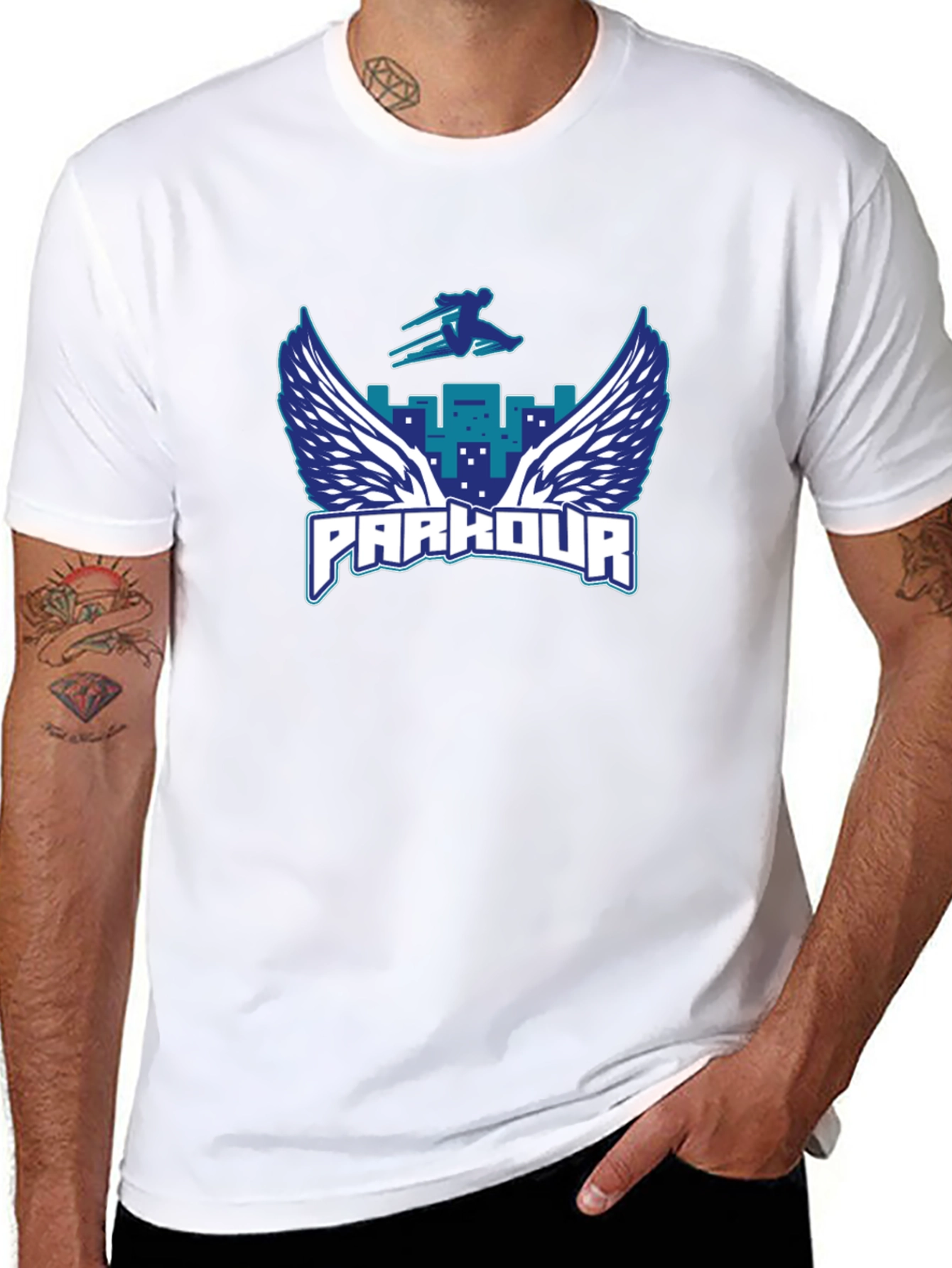 Parkour Wings Graphic Black T-Shirt