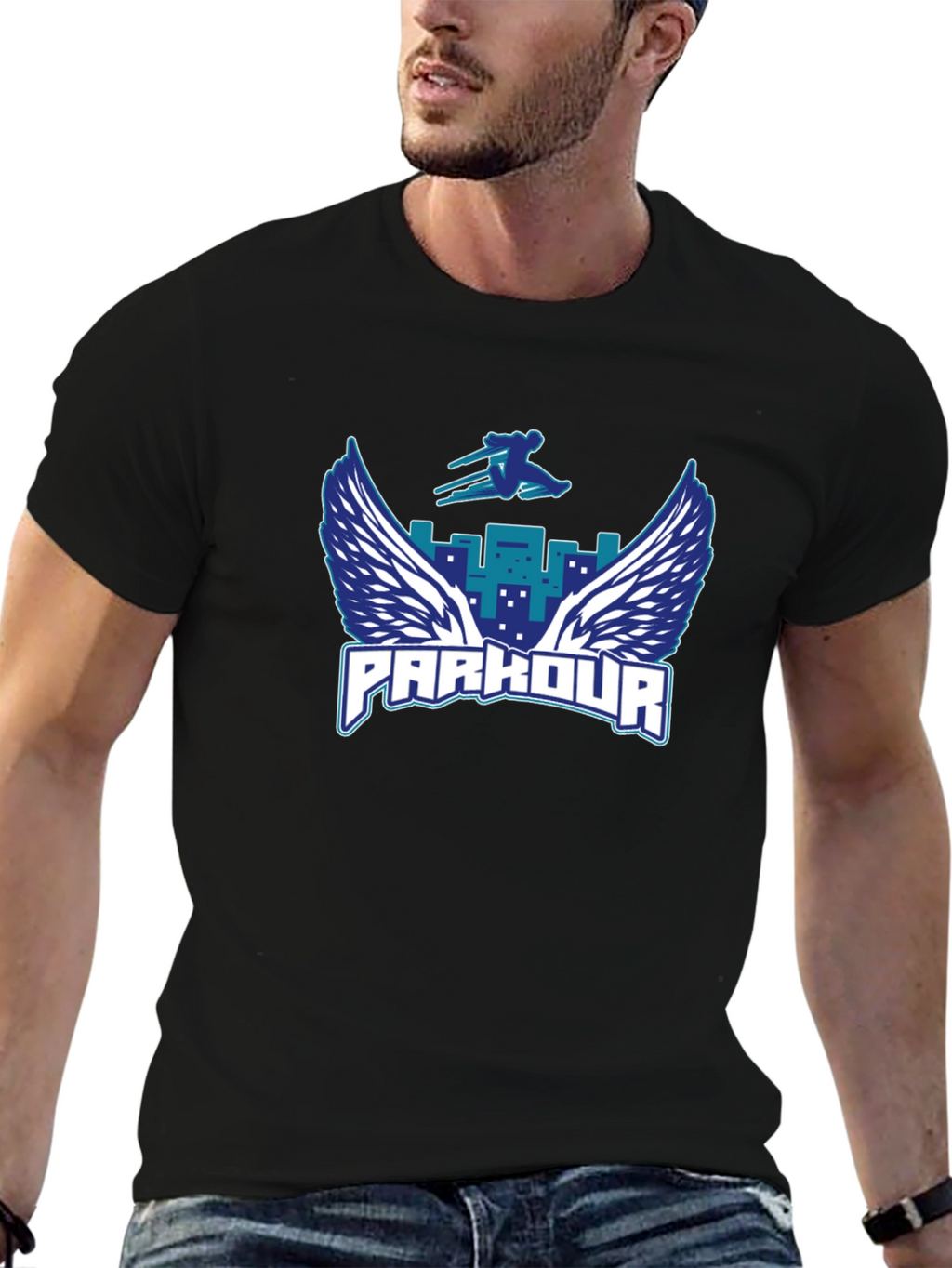 Parkour Wings Graphic Black T-Shirt