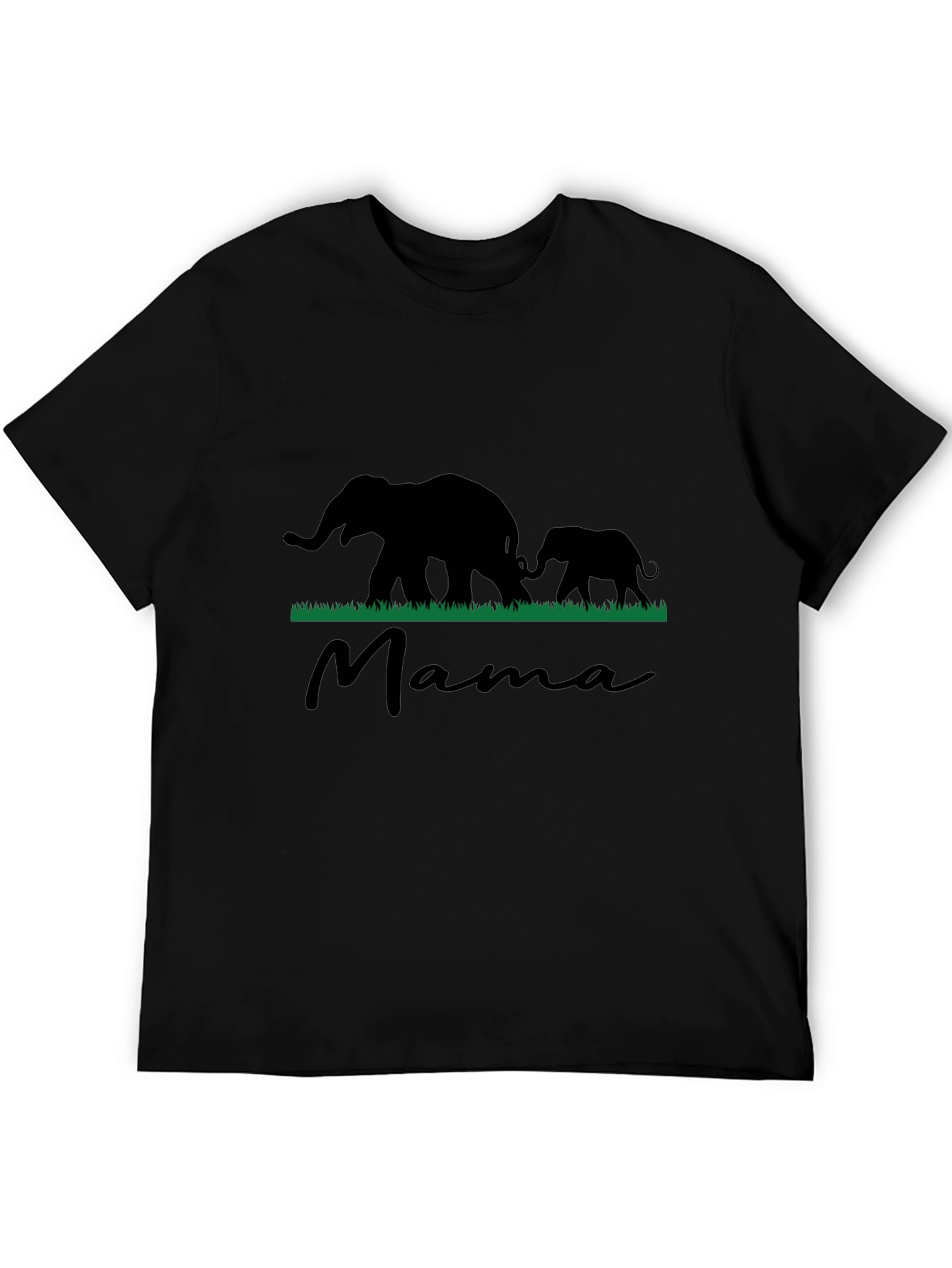 Mama Elephant Graphic Tee - Black Comfort Fit Shirt