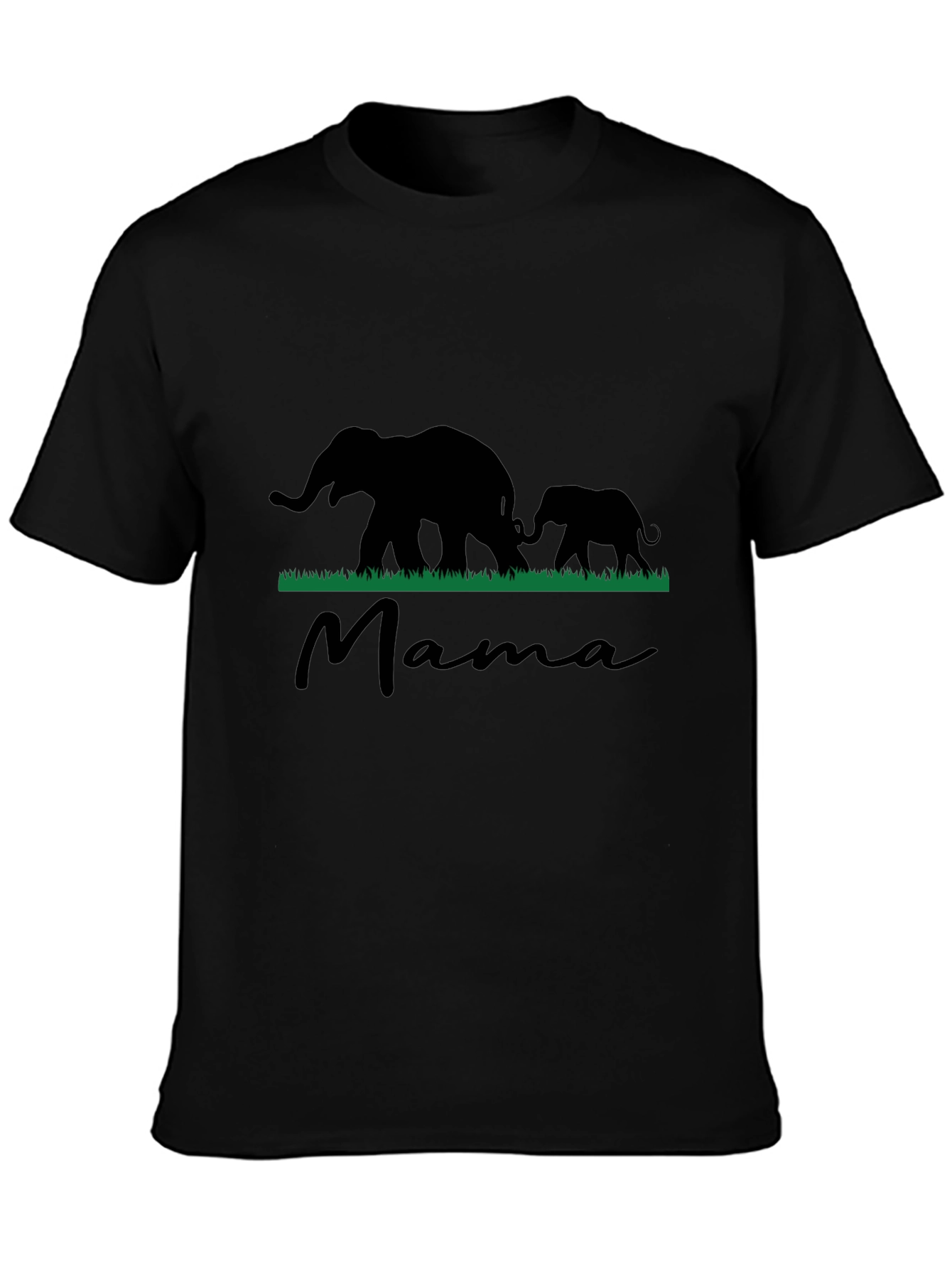 Mama Elephant Graphic Tee - Black Comfort Fit Shirt