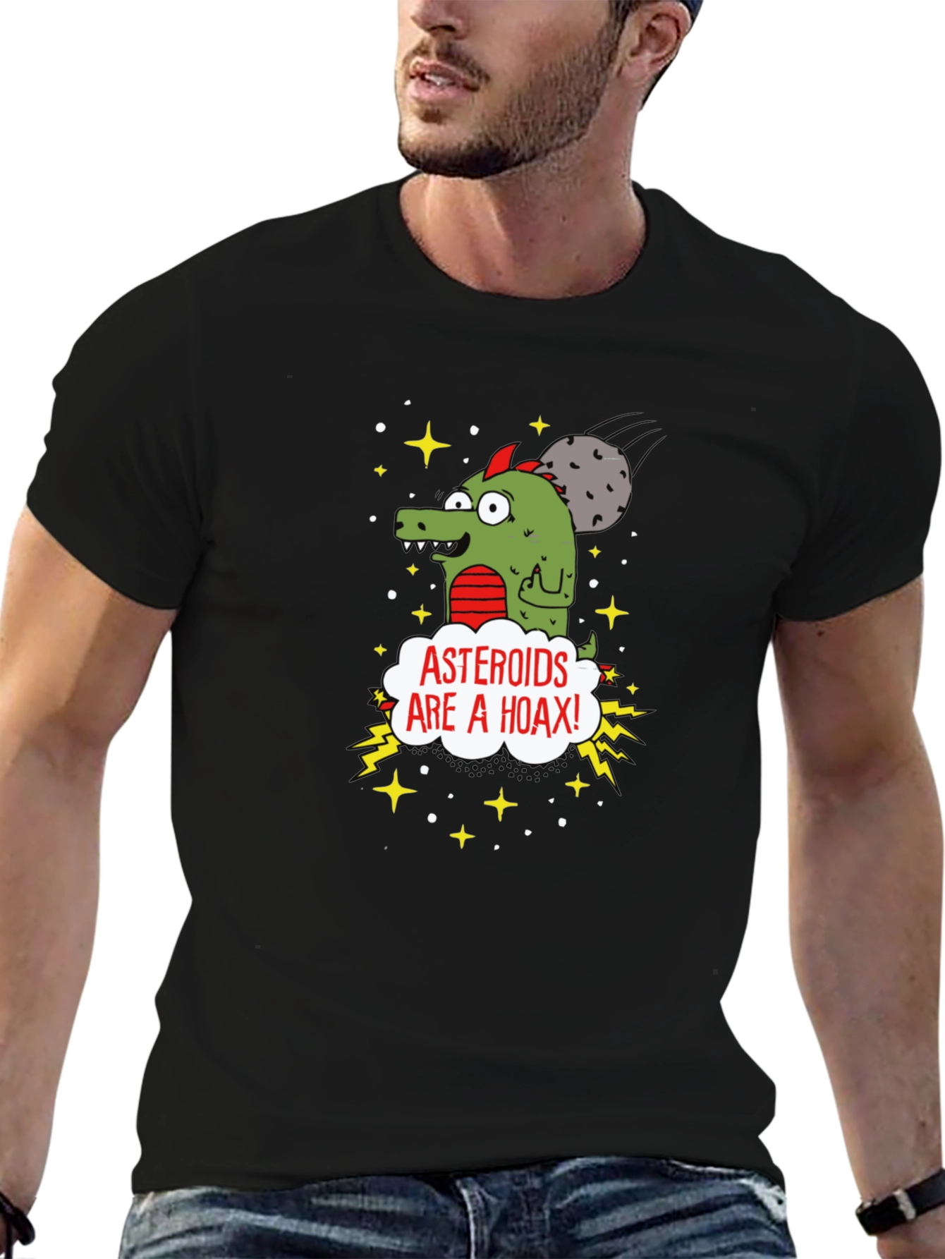 Asteroids Are a Hoax Cartoon T-Shirt