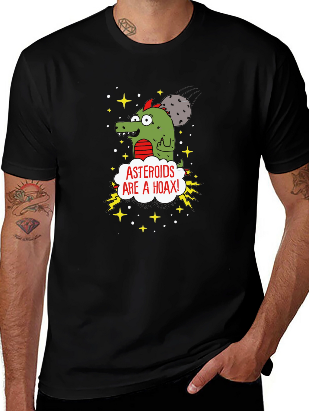 Asteroids Are a Hoax Cartoon T-Shirt