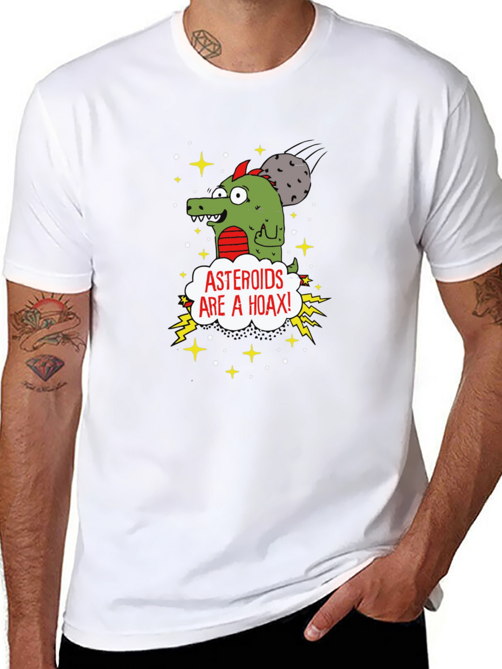 Asteroids Are a Hoax Cartoon T-Shirt