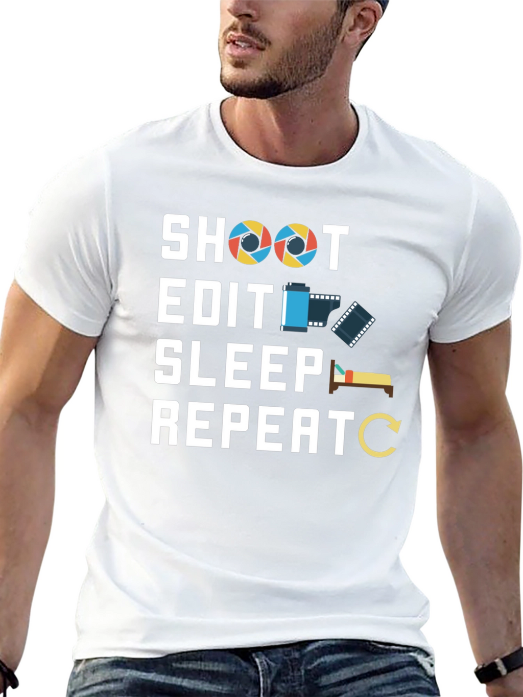 Photographers Life T-Shirt - Shoot Edit Sleep Repeat