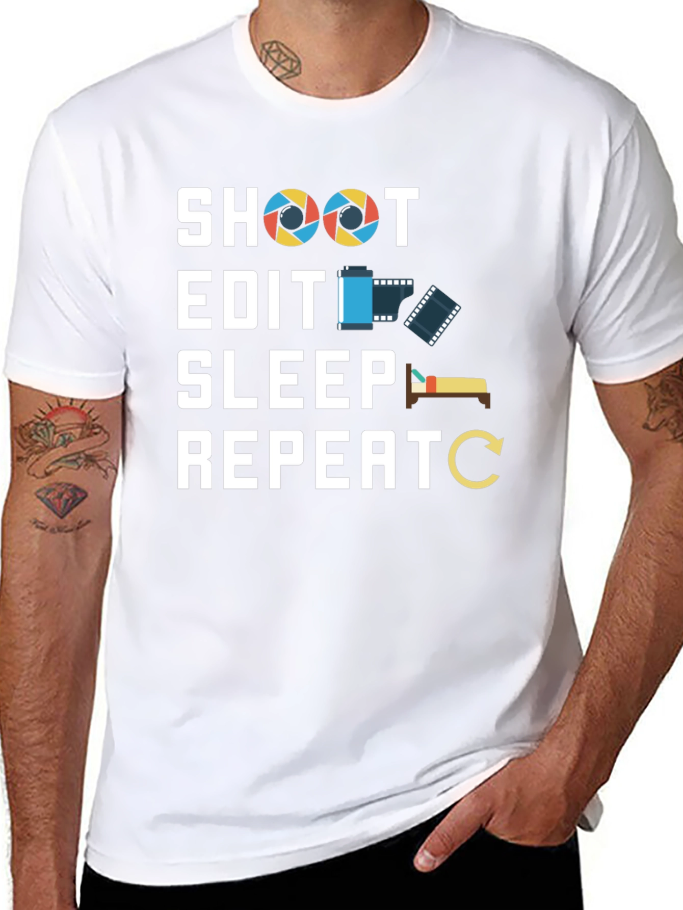 Photographers Life T-Shirt - Shoot Edit Sleep Repeat