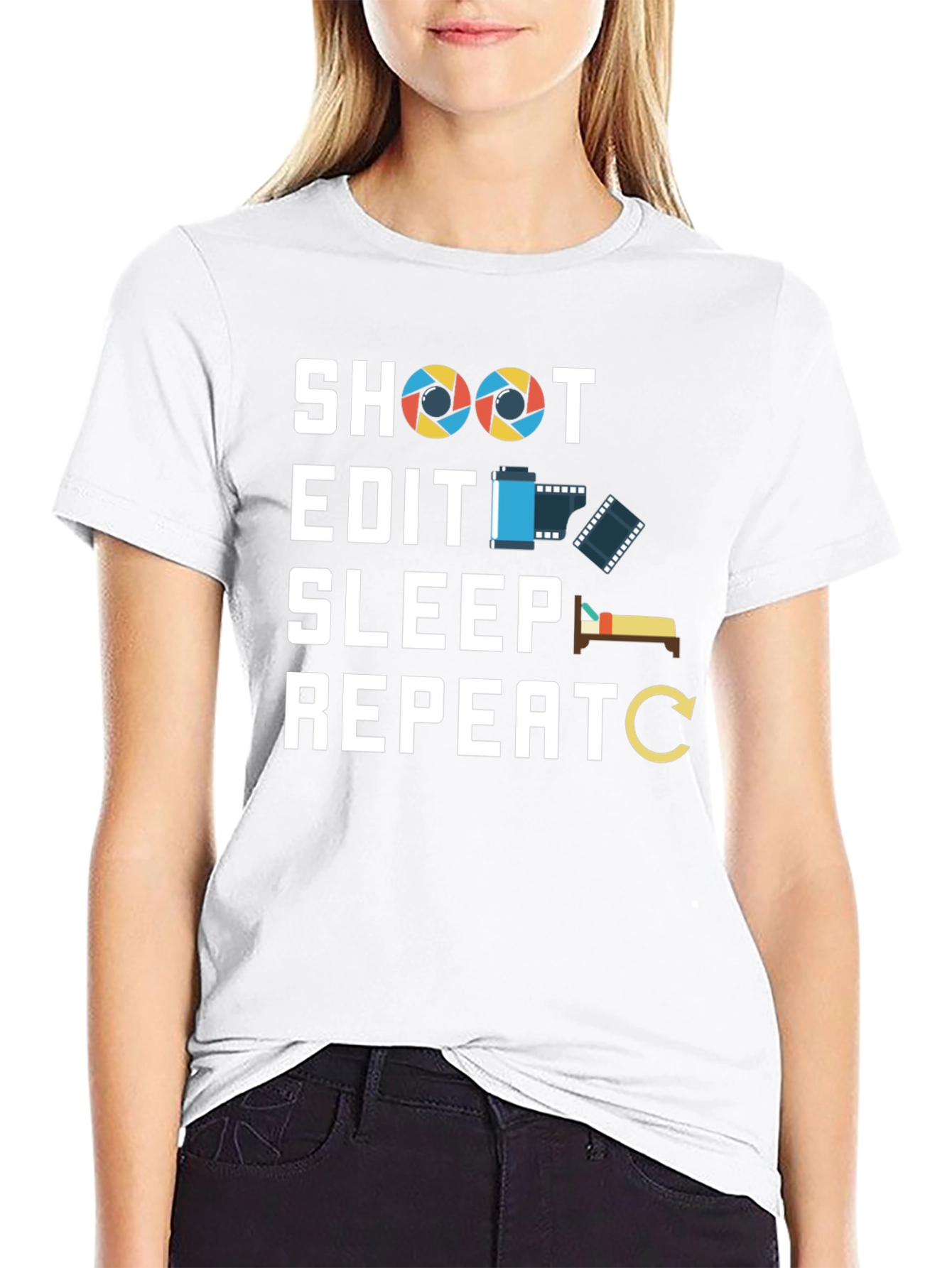 Photographers Life T-Shirt - Shoot Edit Sleep Repeat