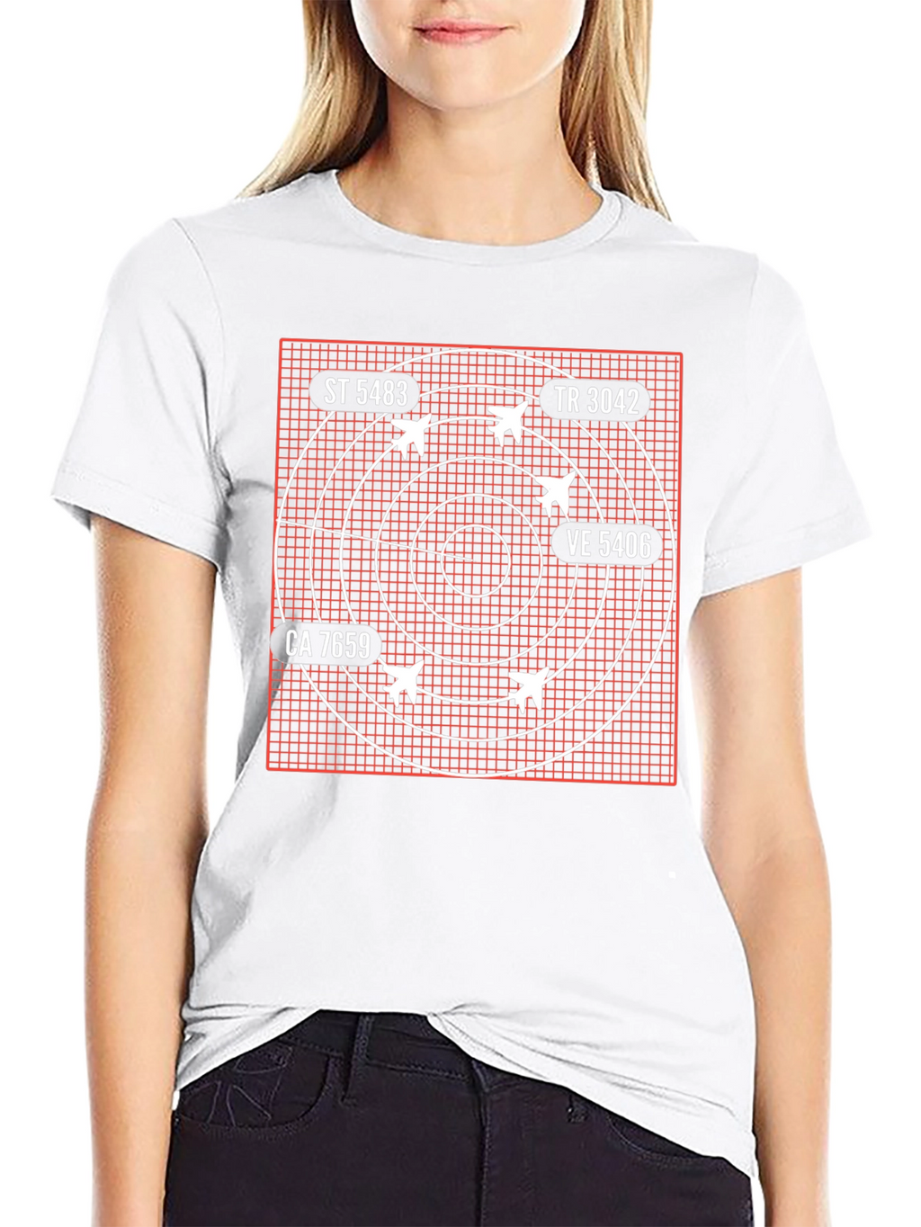 Radar Screen Aircraft Black T-Shirt