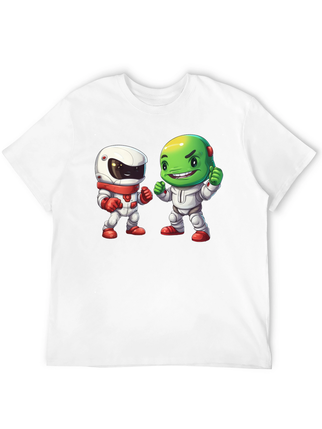 Cartoon Astronauts Black T-Shirt